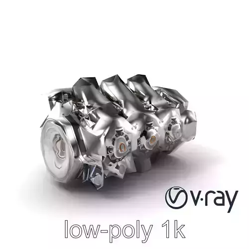 V12 Engine Billet Aluminum Components model pack Low-poly 3D model