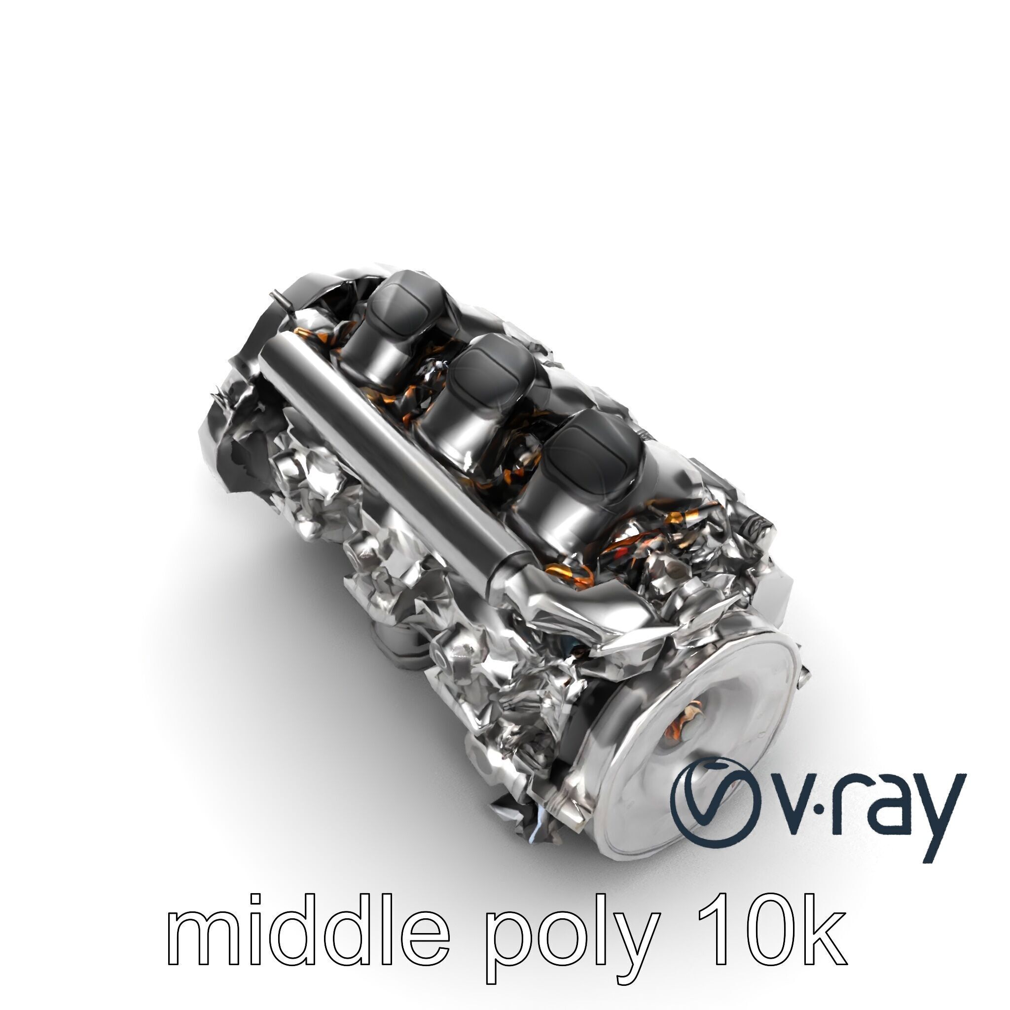 V12 Engine Billet Aluminum Components model pack Low-poly 3D model_14