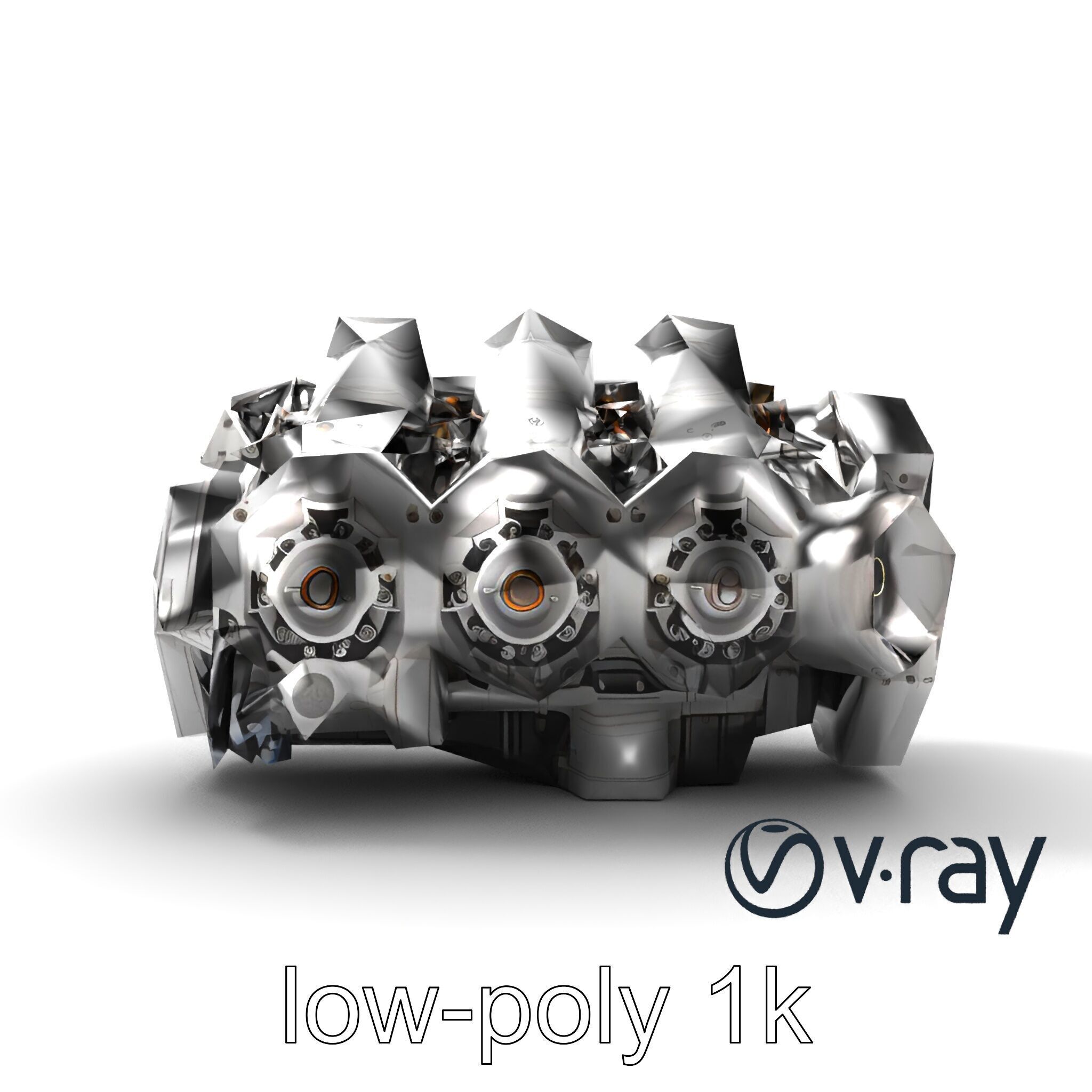 V12 Engine Billet Aluminum Components model pack Low-poly 3D model_15