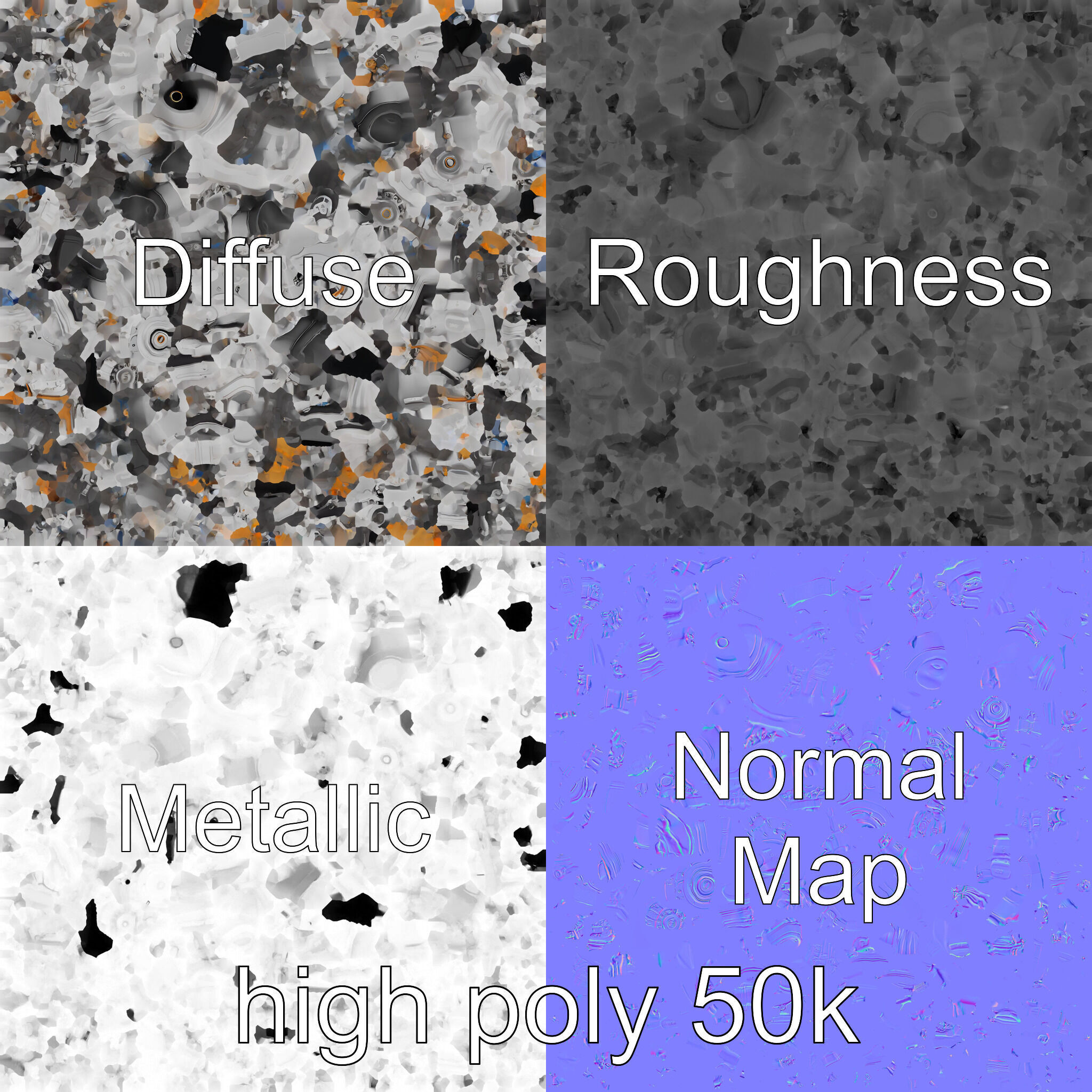 V12 Engine Billet Aluminum Components model pack Low-poly 3D model_2