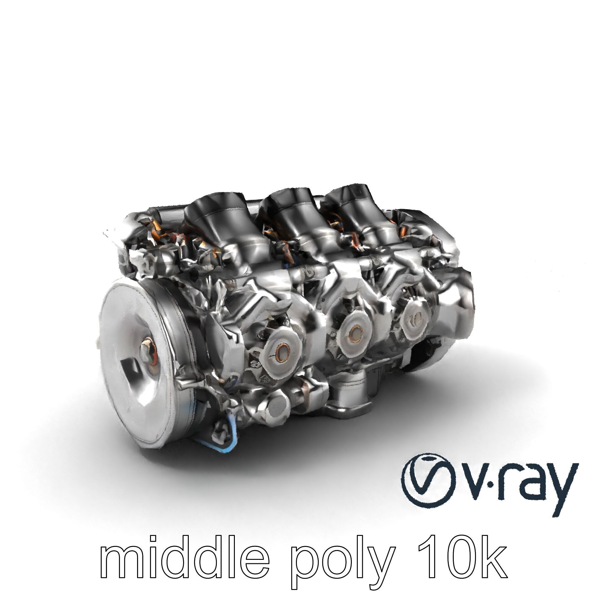 V12 Engine Billet Aluminum Components model pack Low-poly 3D model_3