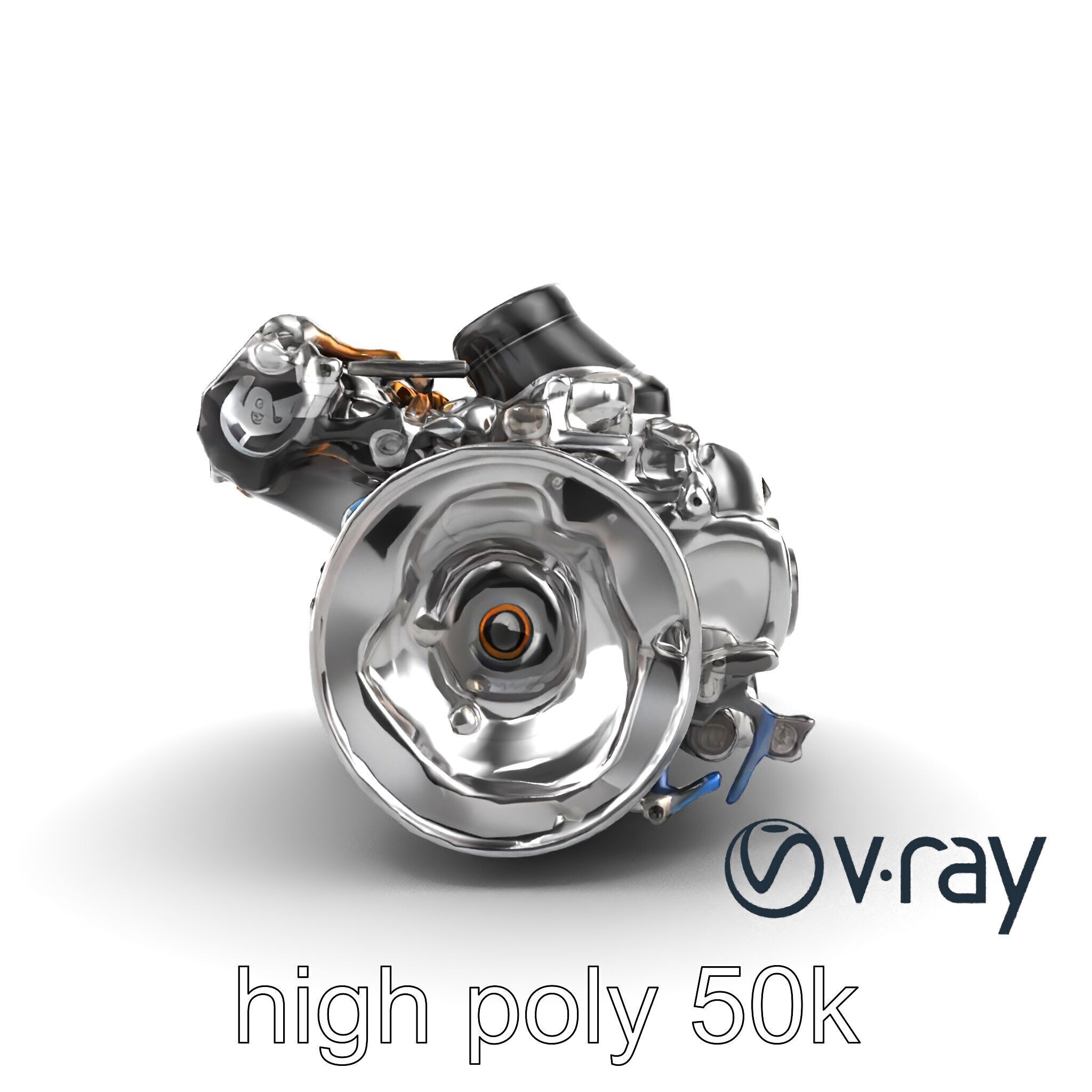 V12 Engine Billet Aluminum Components model pack Low-poly 3D model_23