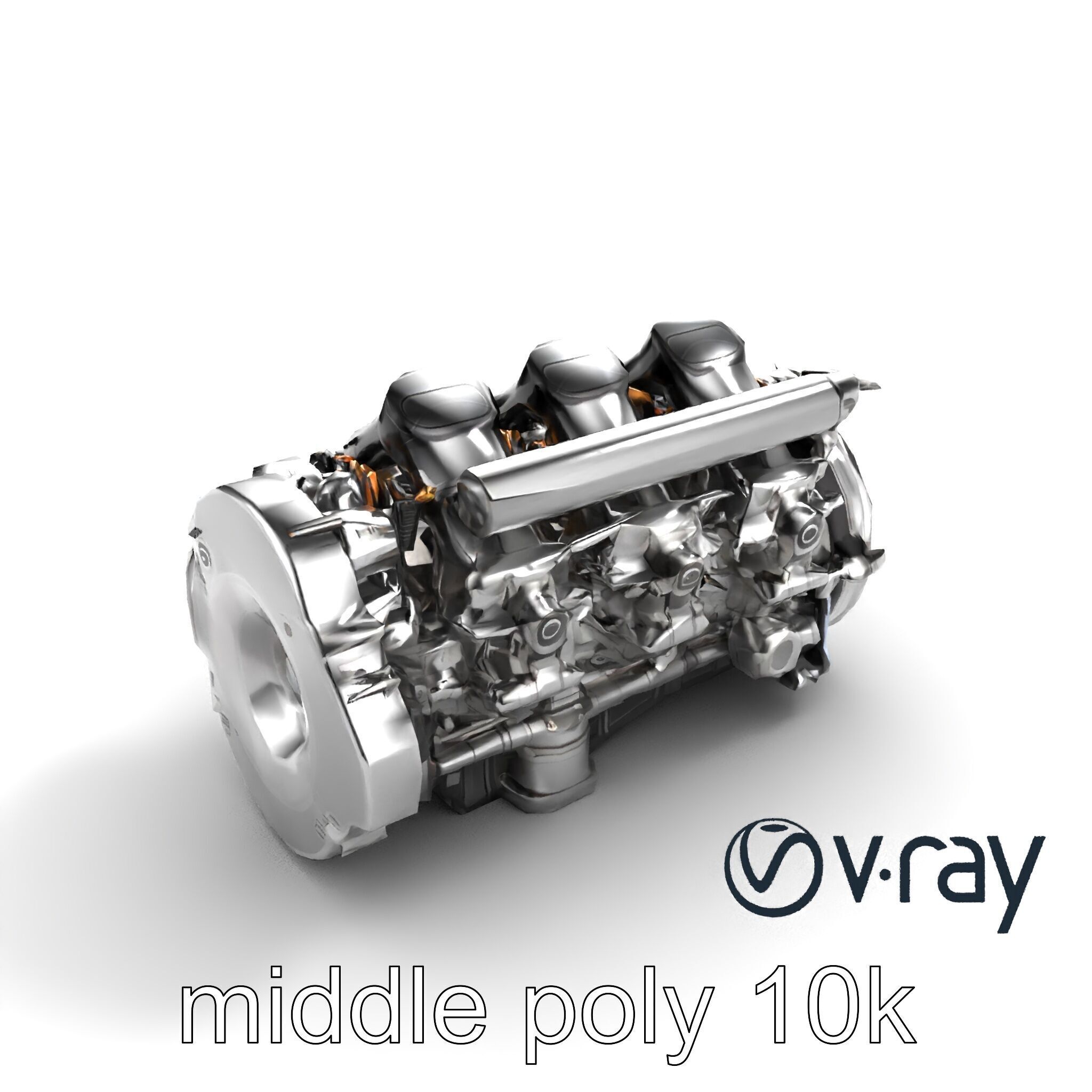 V12 Engine Billet Aluminum Components model pack Low-poly 3D model_9
