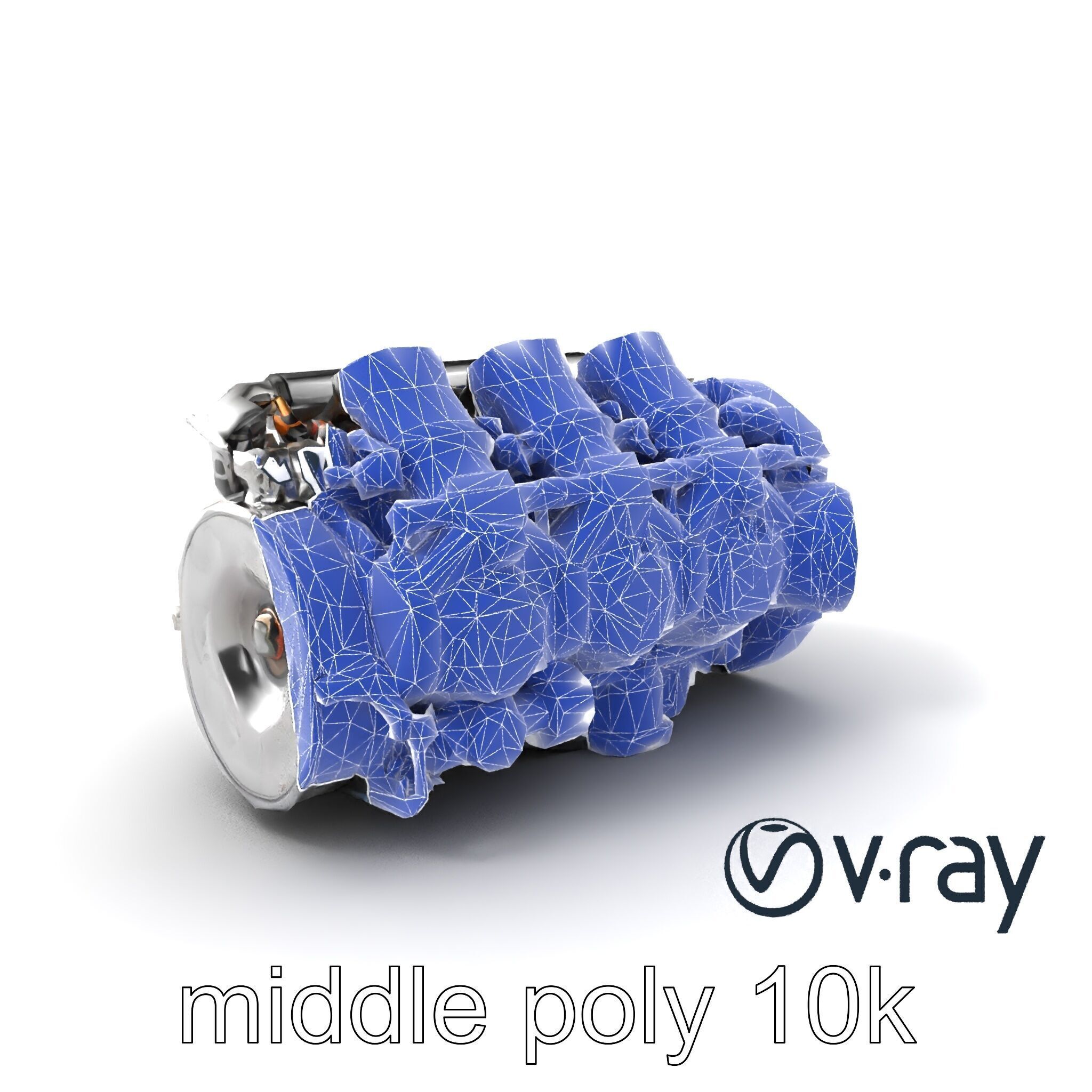 V12 Engine Billet Aluminum Components model pack Low-poly 3D model_6