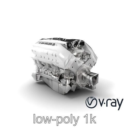 V8 Engine Rugged Design model pack Low-poly 3D model