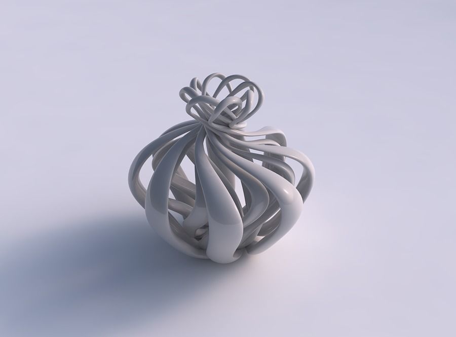 Vase double twisted with squeezed top part squeezed 3D print model_0