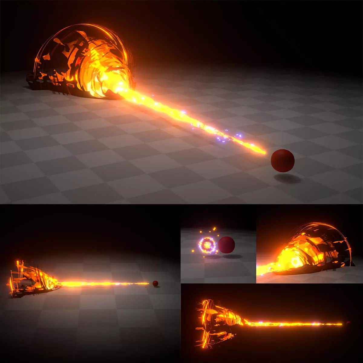 Animated Anime Beam Effect Low-poly 3D model_0