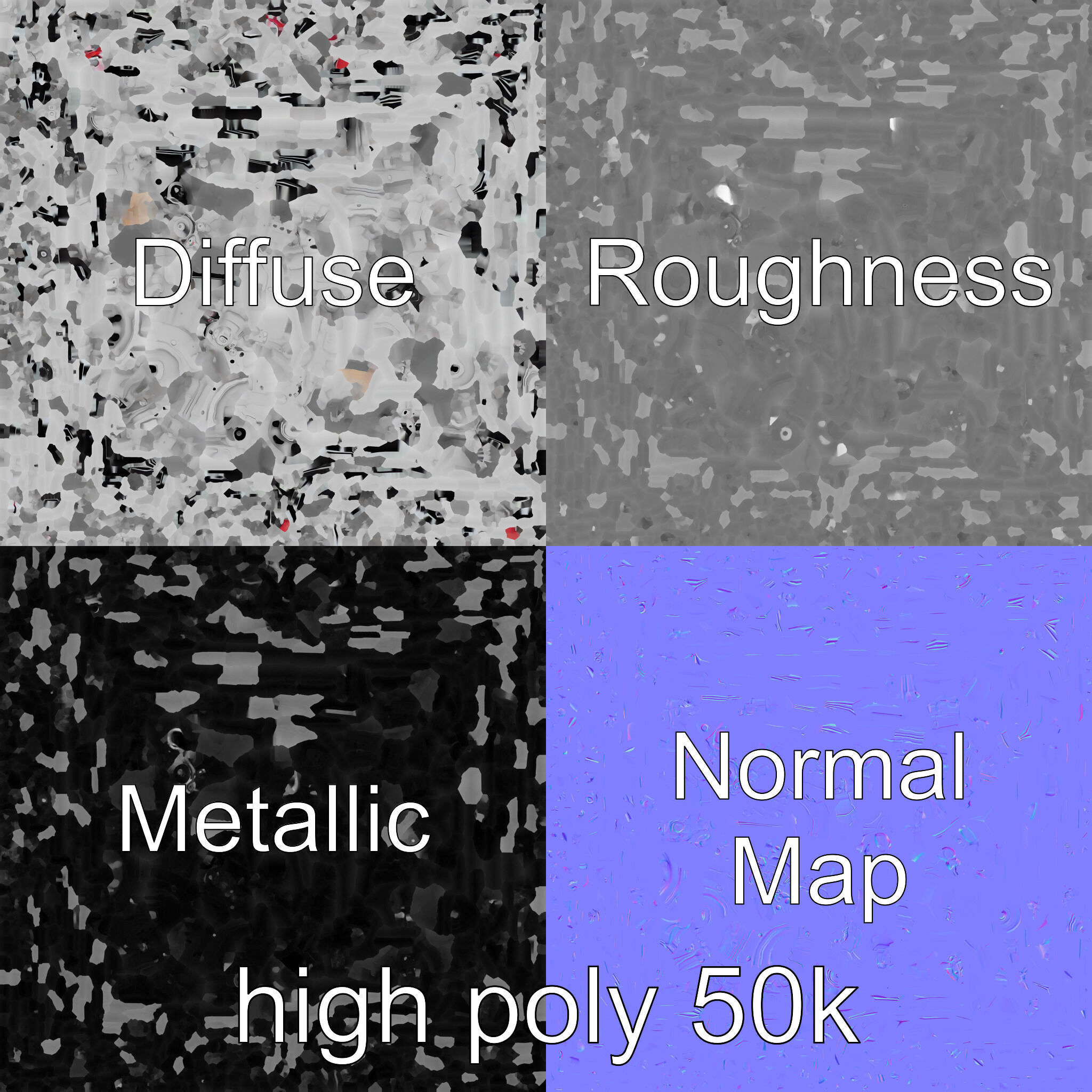 Inline 4-Cylinder Engine Precision model pack Low-poly 3D model_2