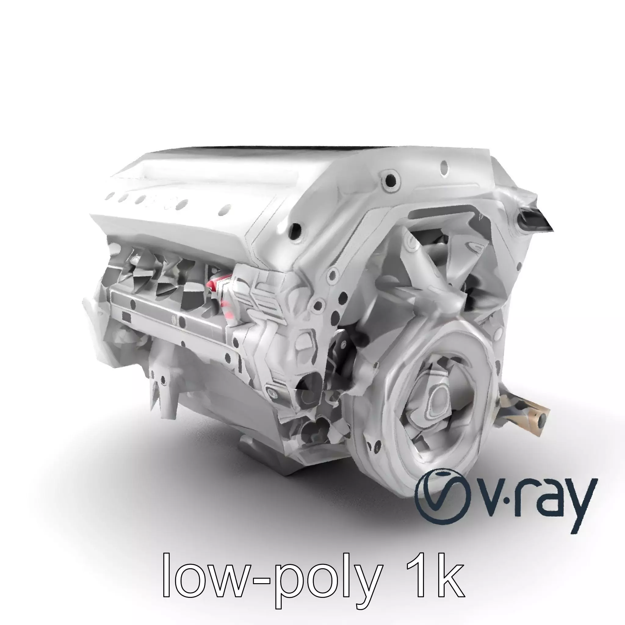 Inline 4-Cylinder Engine Precision model pack Low-poly 3D model_0