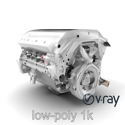 Inline 4-Cylinder Engine Precision model pack Low-poly 3D model
