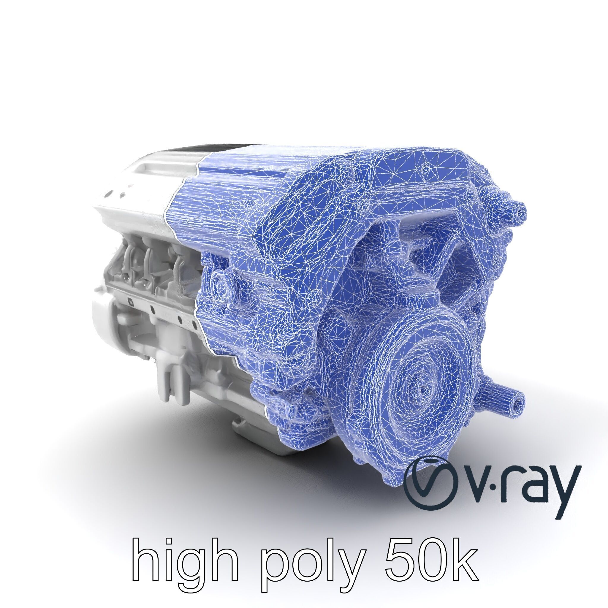 Inline 4-Cylinder Engine Precision model pack Low-poly 3D model_25