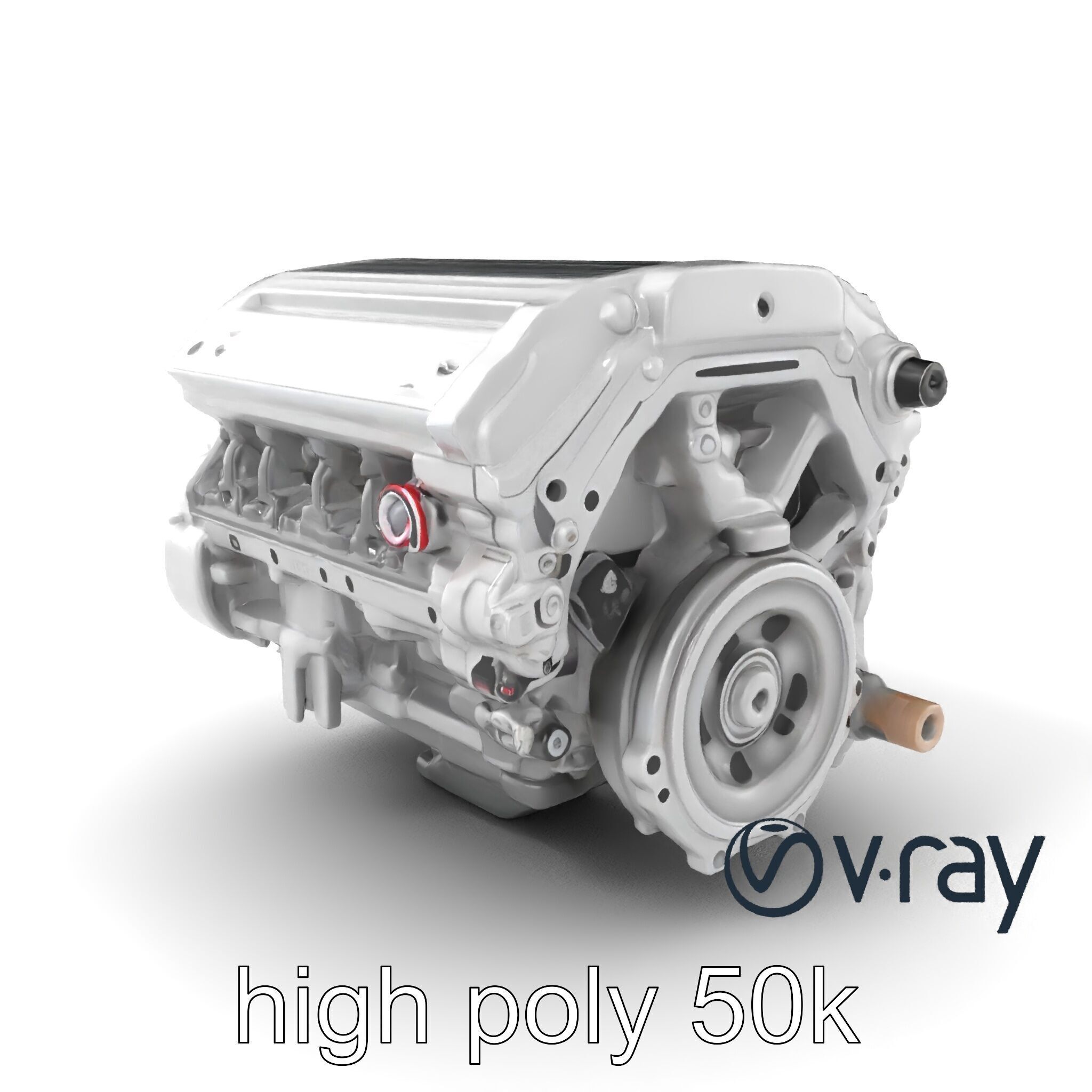 Inline 4-Cylinder Engine Precision model pack Low-poly 3D model_5