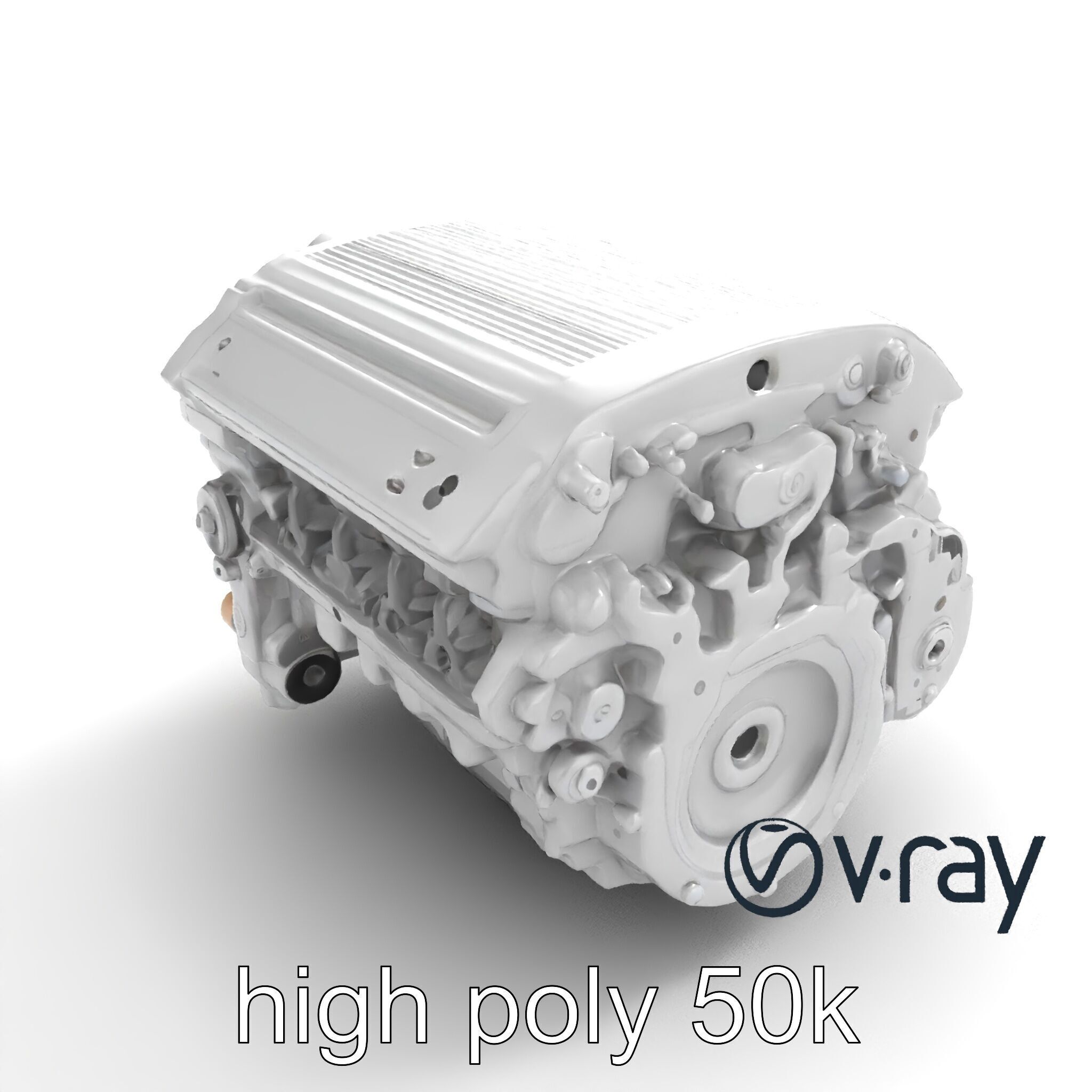 Inline 4-Cylinder Engine Precision model pack Low-poly 3D model_8