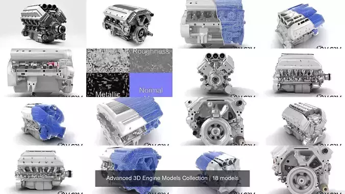 Advanced 3D Engine Models Collection 