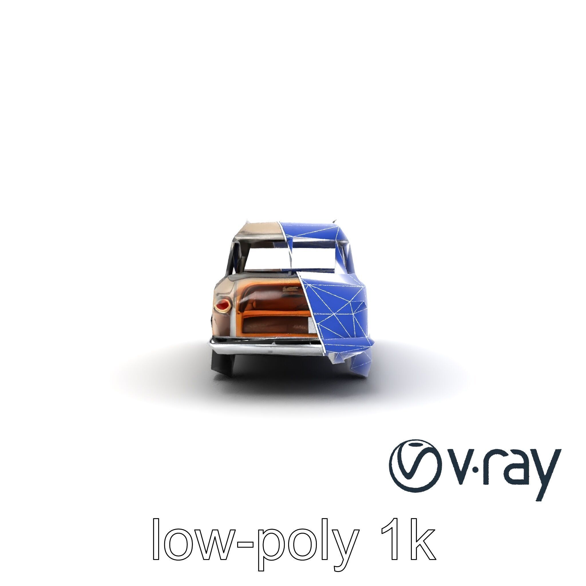 Classic Station Wagon with Woodgrain Detail model pack Low-poly 3D model_64