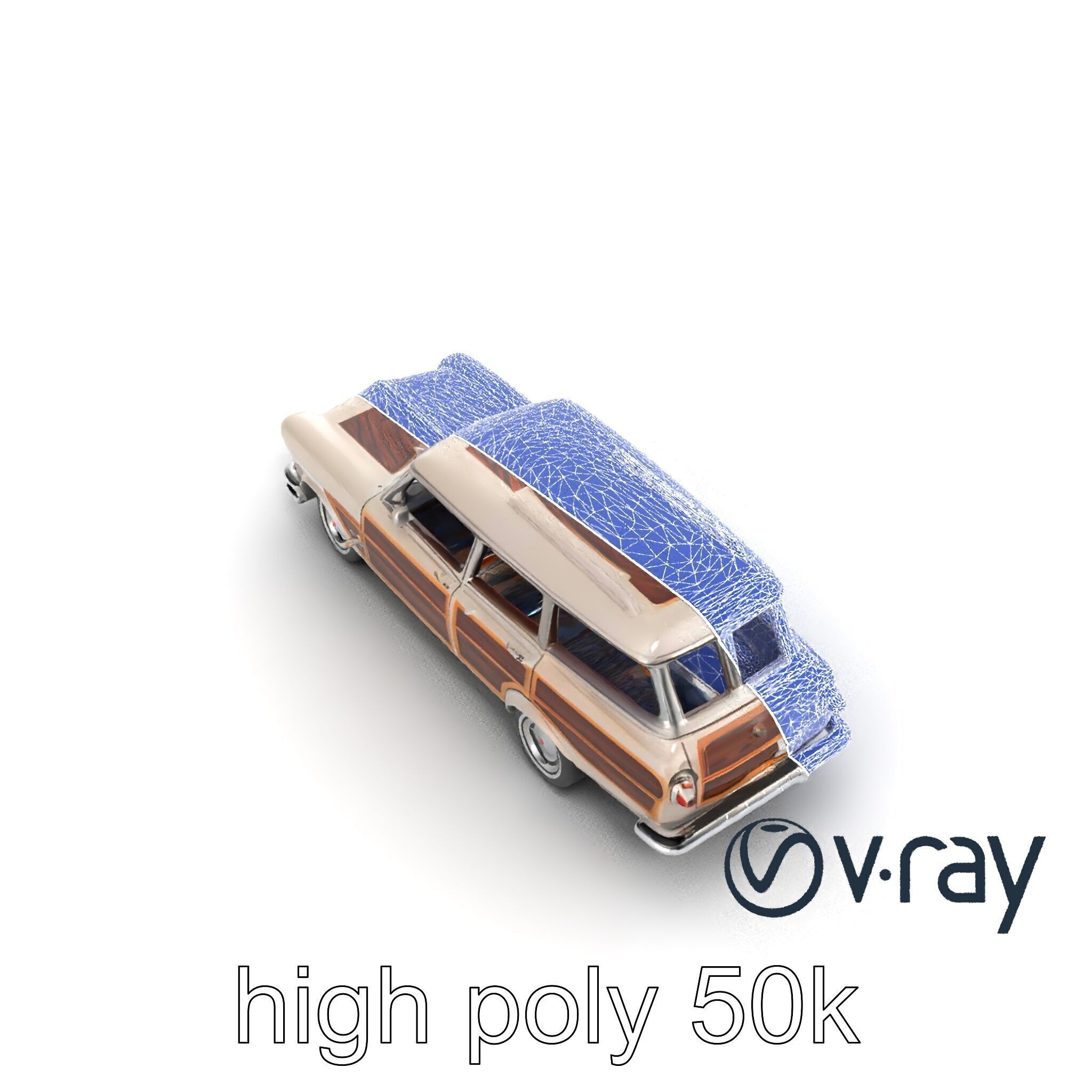 Classic Station Wagon with Woodgrain Detail model pack Low-poly 3D model_65