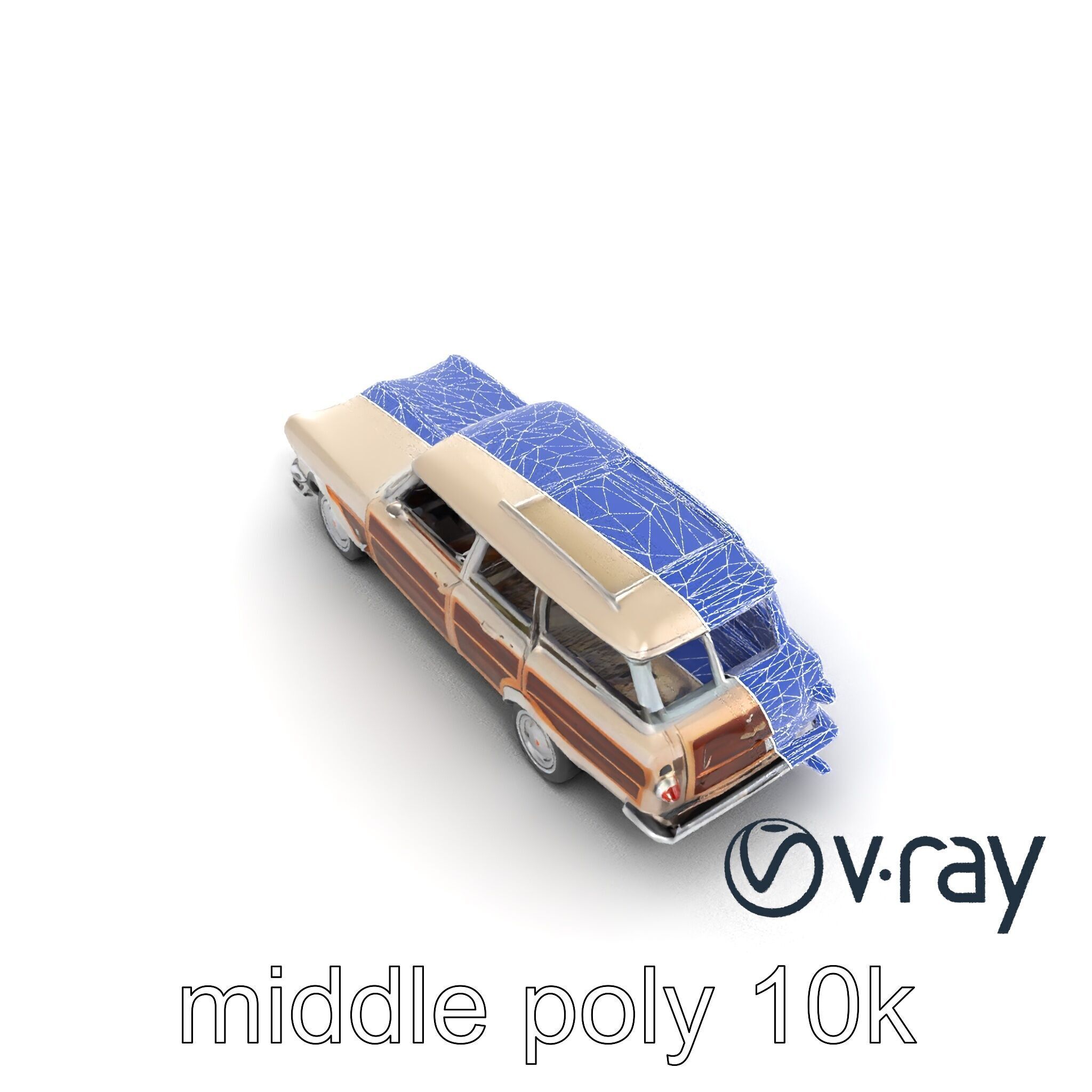 Classic Station Wagon with Woodgrain Detail model pack Low-poly 3D model_50