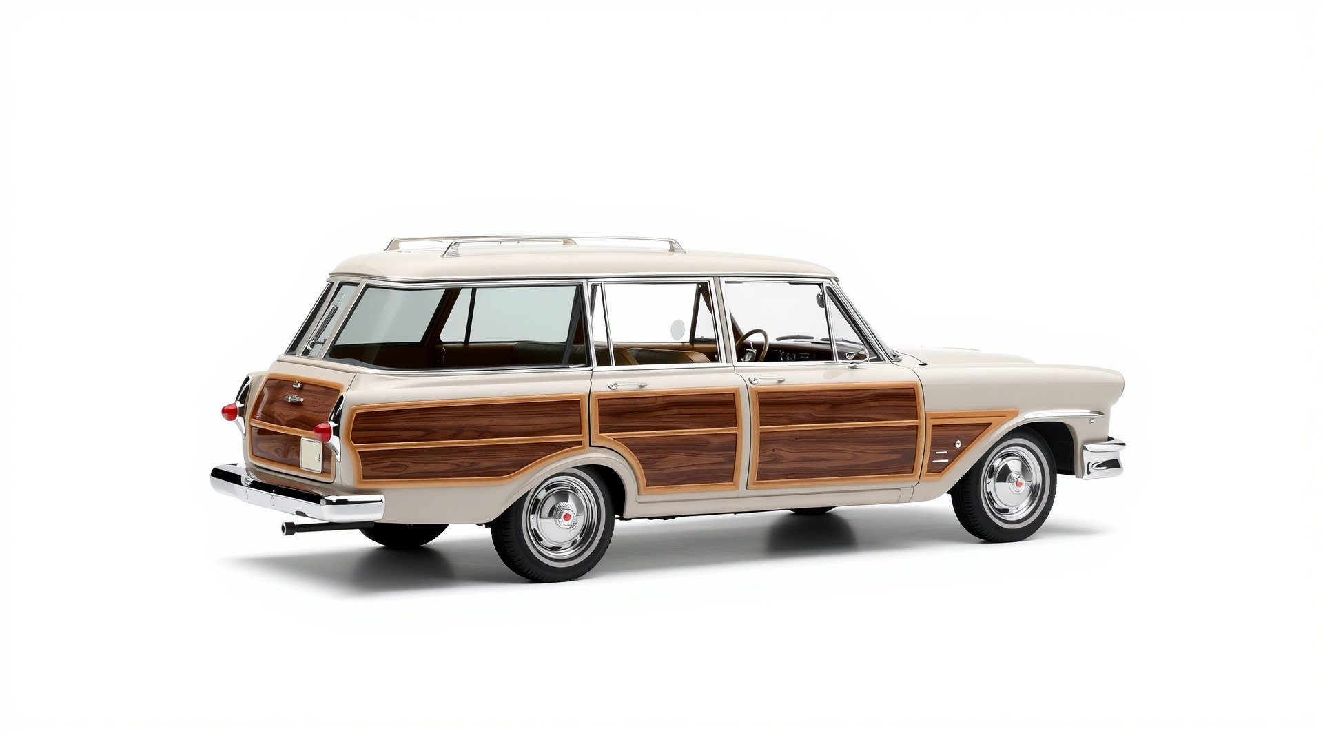 Classic Station Wagon with Woodgrain Detail model pack Low-poly 3D model_34