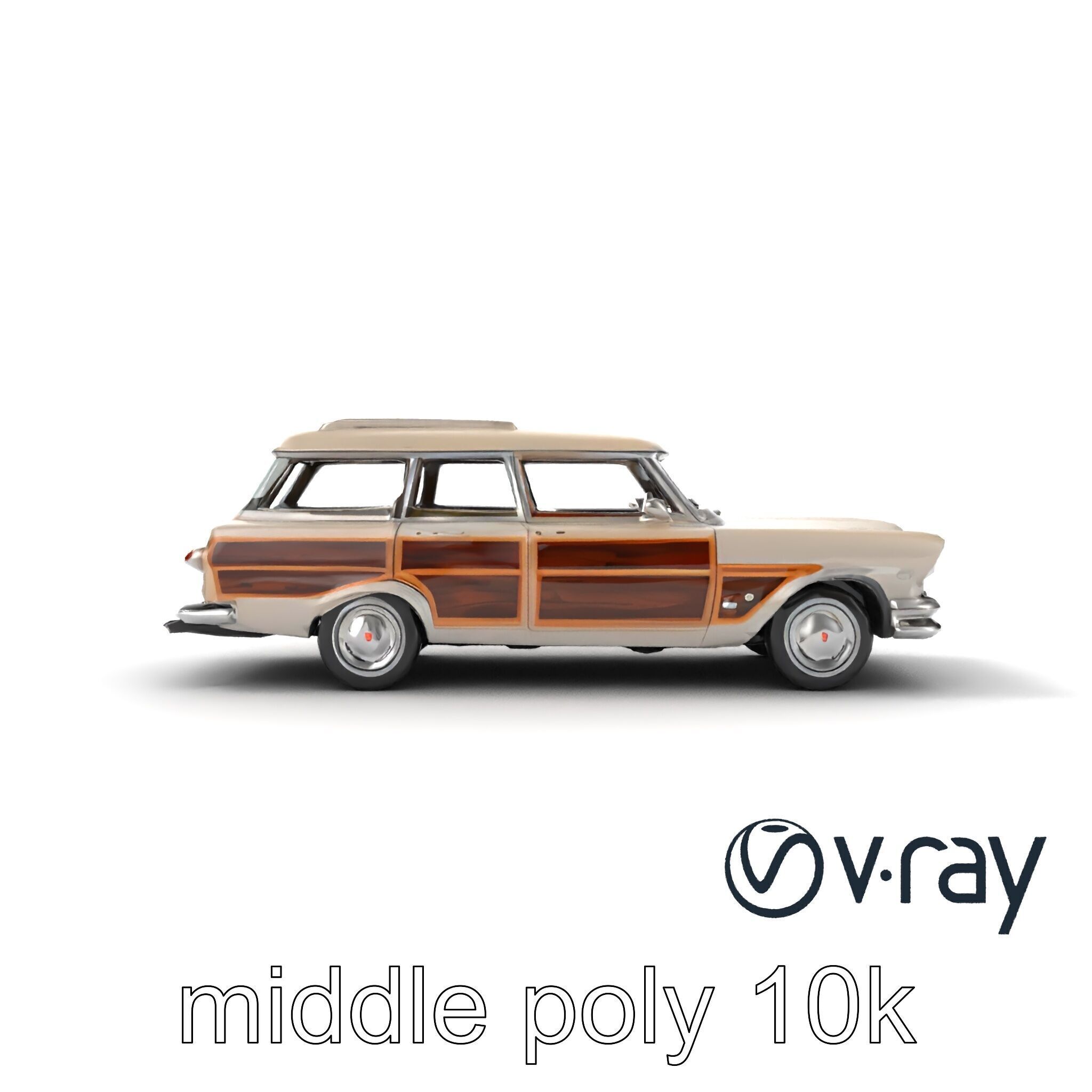Classic Station Wagon with Woodgrain Detail model pack Low-poly 3D model_62