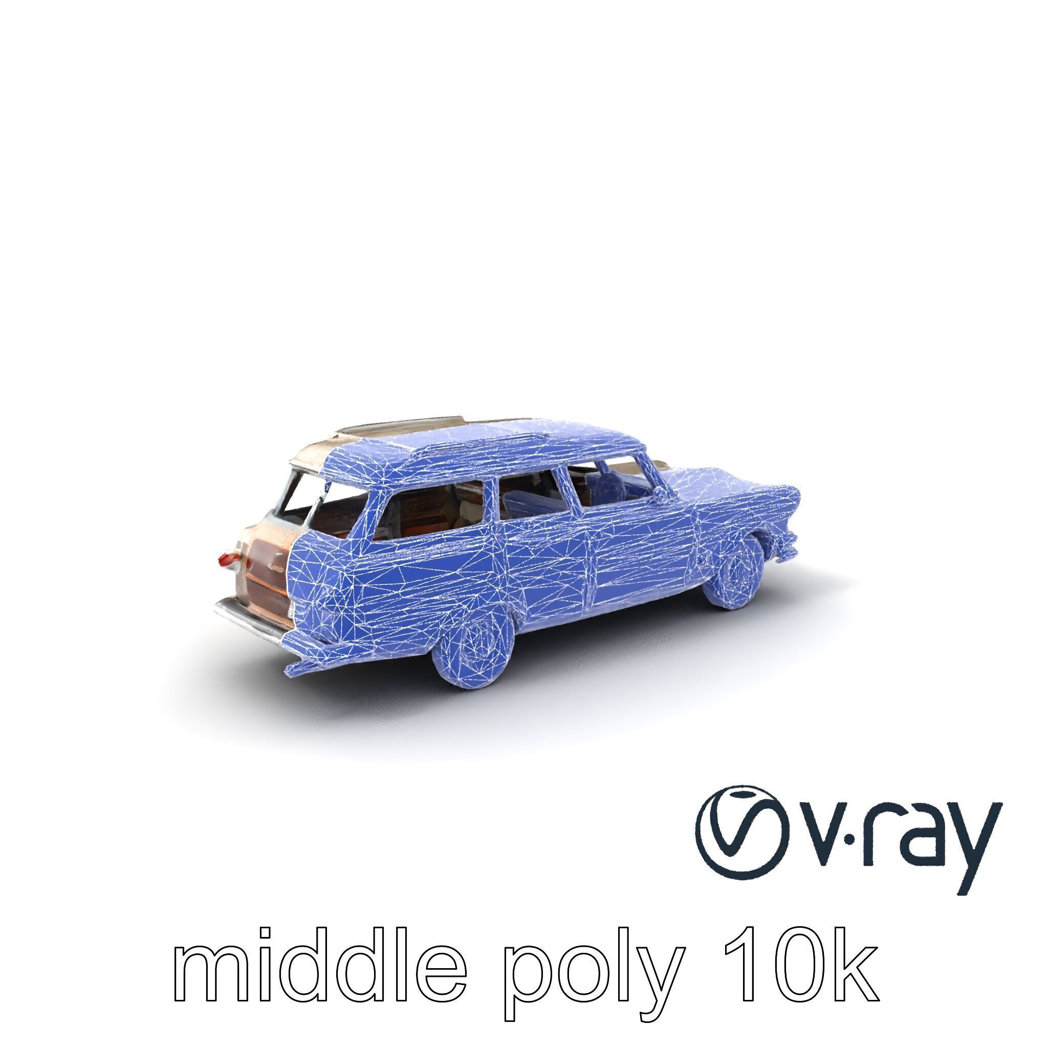 Classic Station Wagon with Woodgrain Detail model pack Low-poly 3D model_49