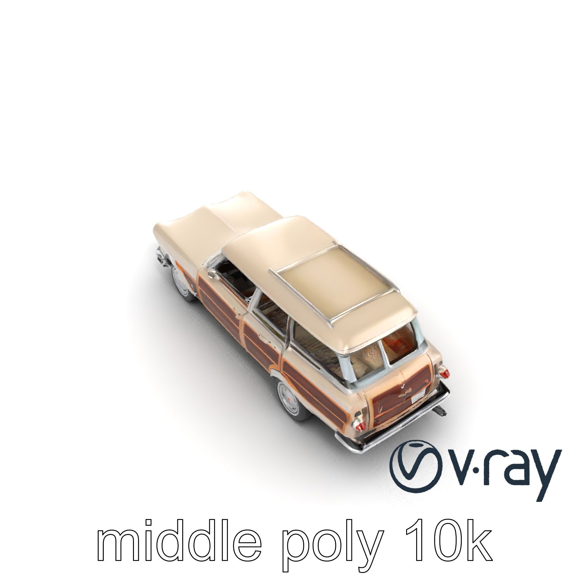 Classic Station Wagon with Woodgrain Detail model pack Low-poly 3D model_42