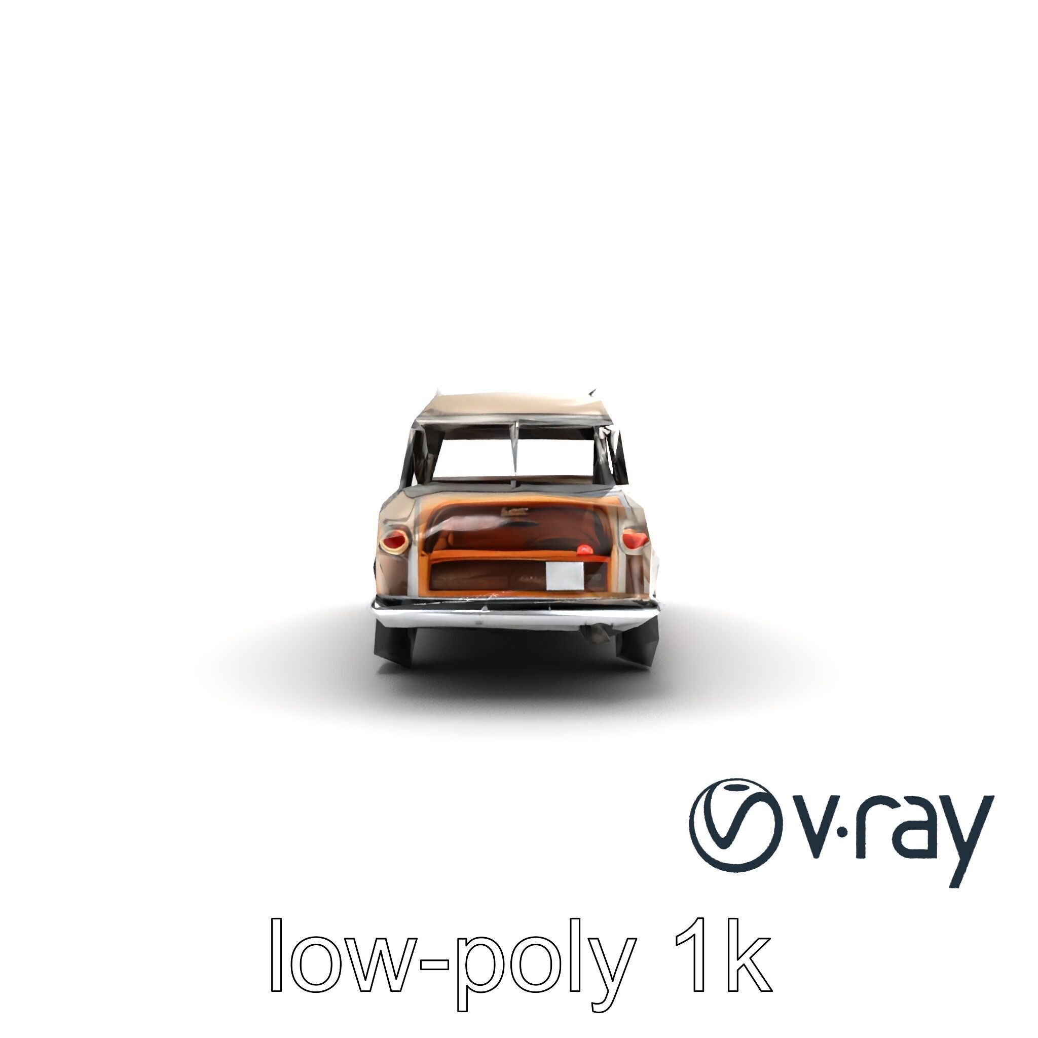 Classic Station Wagon with Woodgrain Detail model pack Low-poly 3D model_45