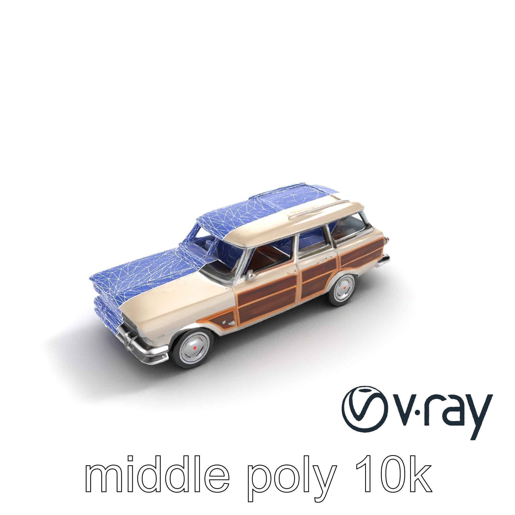 Classic Station Wagon with Woodgrain Detail model pack Low-poly 3D model_59