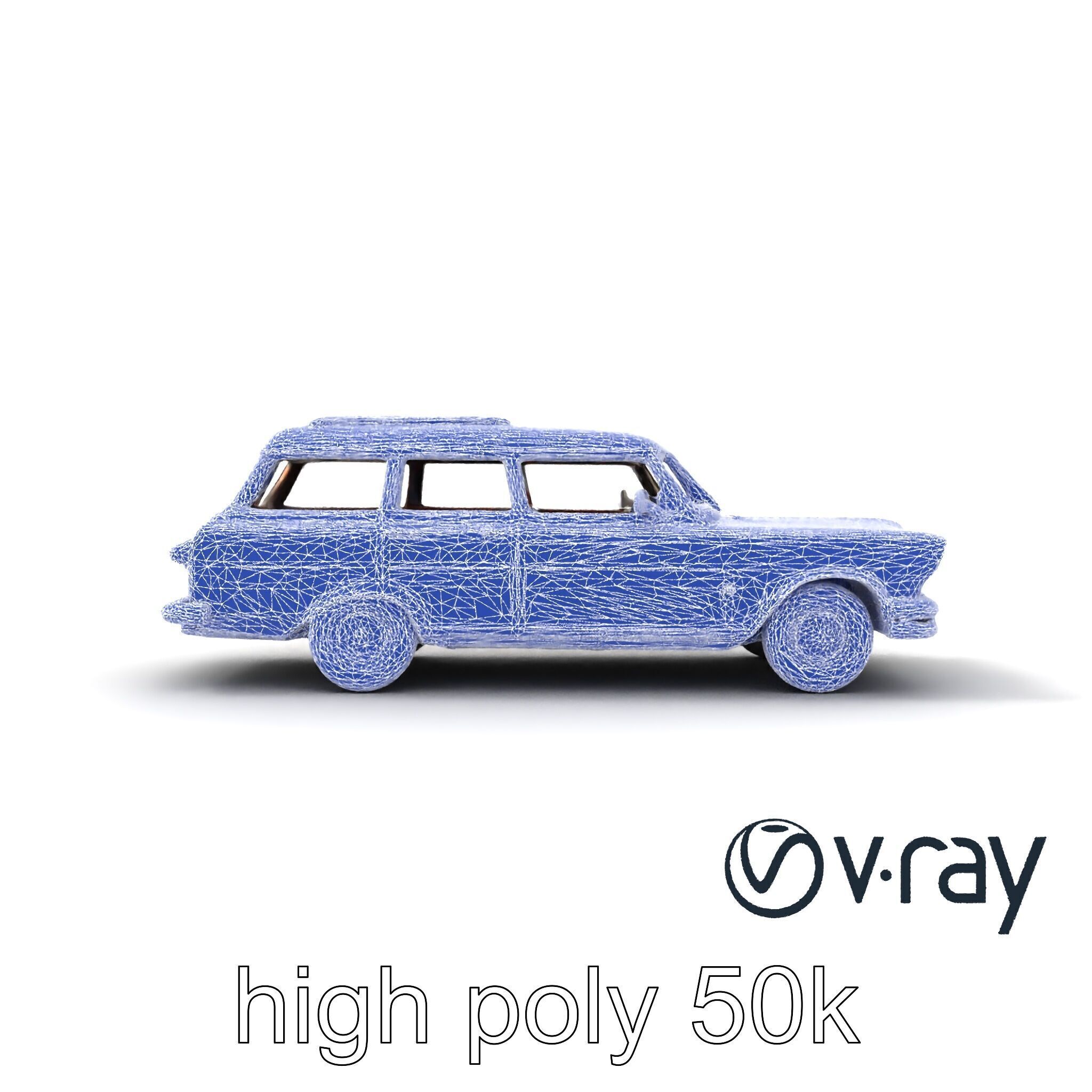 Classic Station Wagon with Woodgrain Detail model pack Low-poly 3D model_57