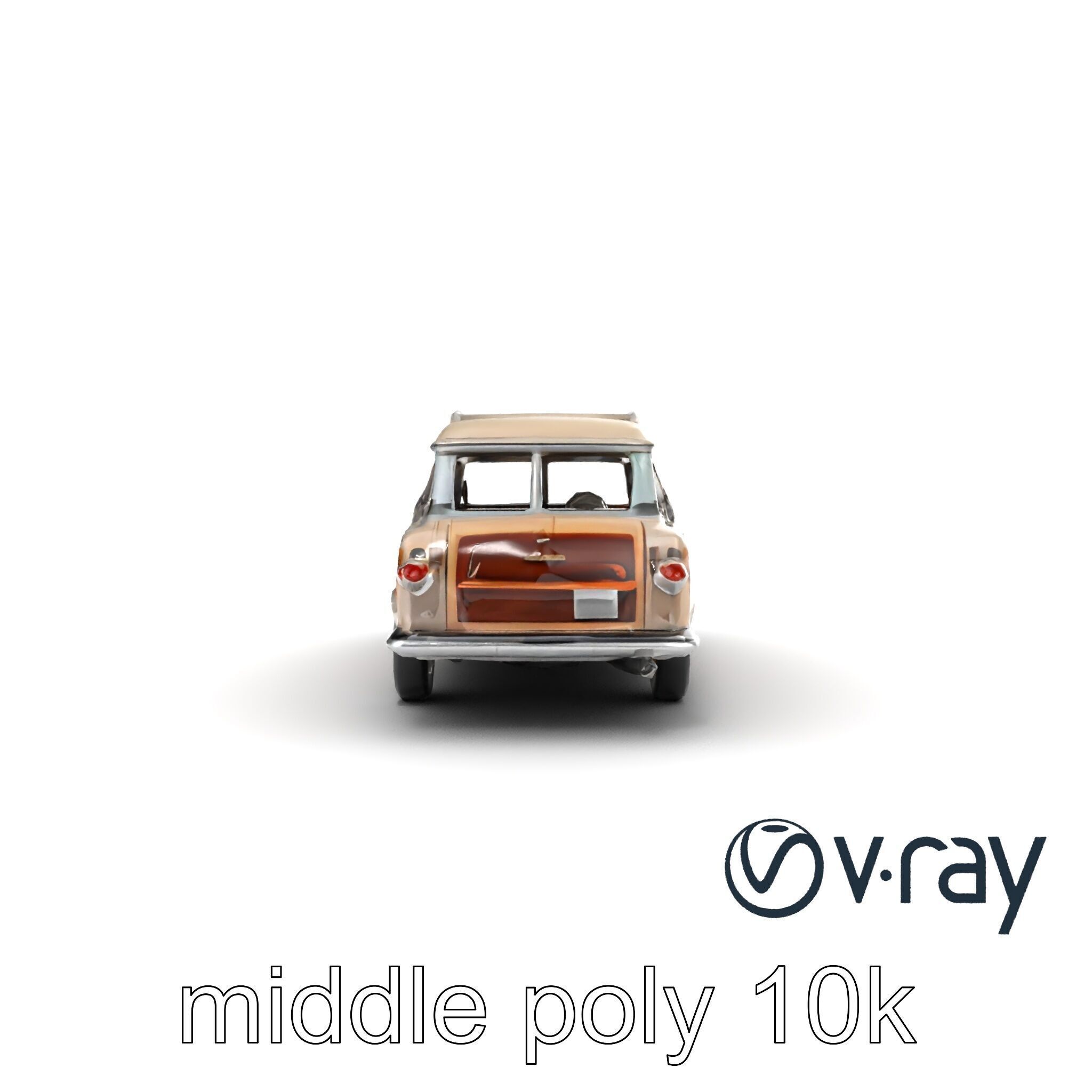 Classic Station Wagon with Woodgrain Detail model pack Low-poly 3D model_60