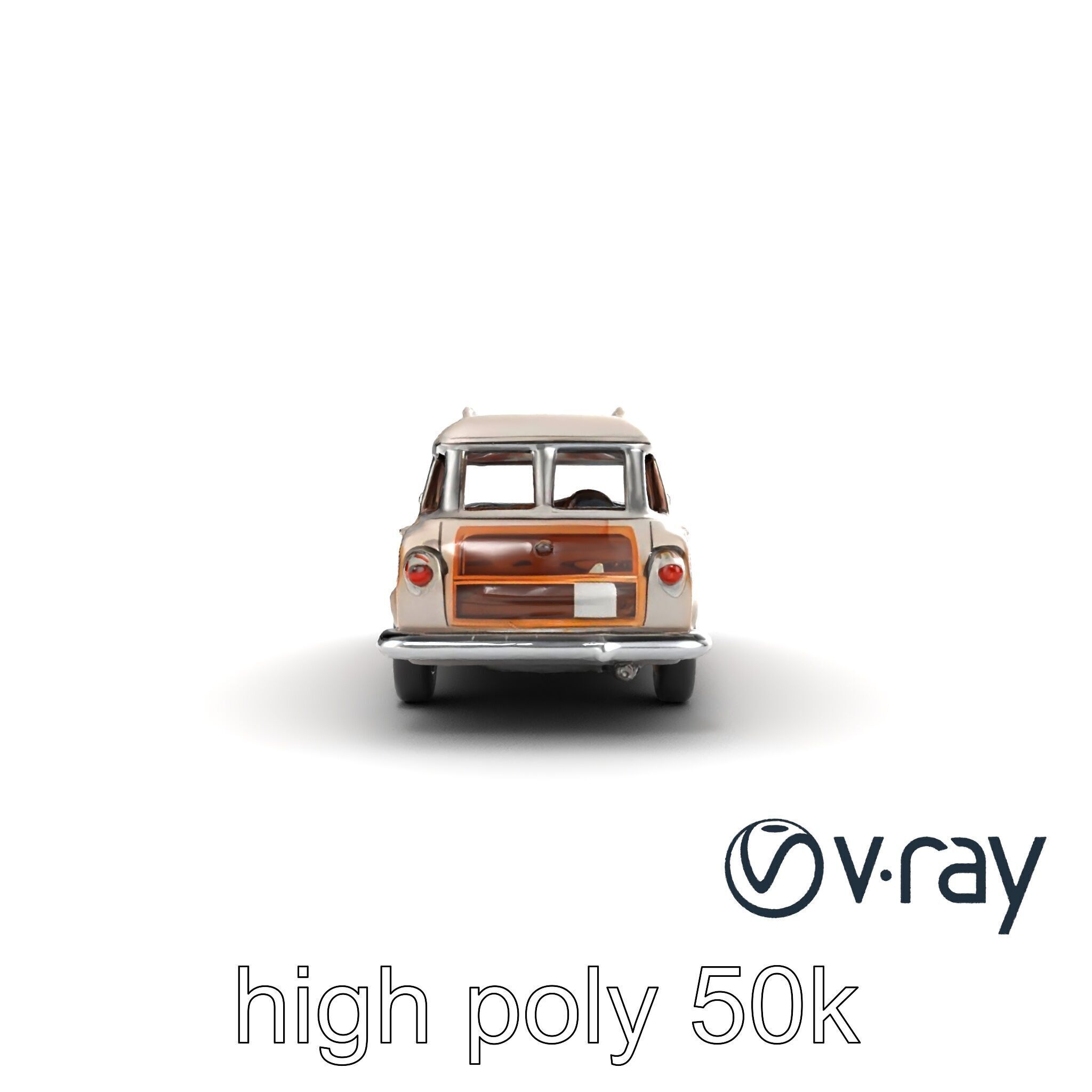 Classic Station Wagon with Woodgrain Detail model pack Low-poly 3D model_46