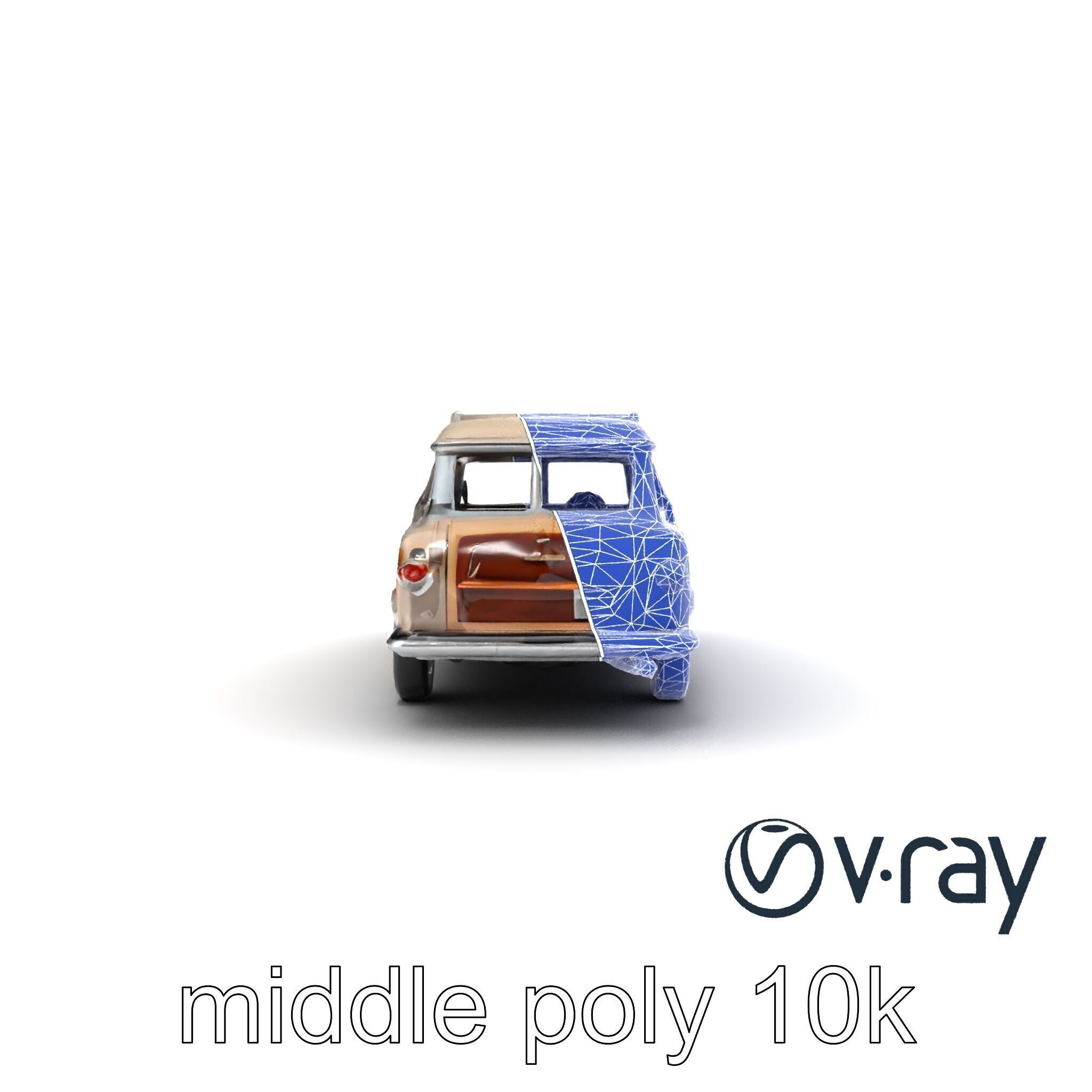 Classic Station Wagon with Woodgrain Detail model pack Low-poly 3D model_54