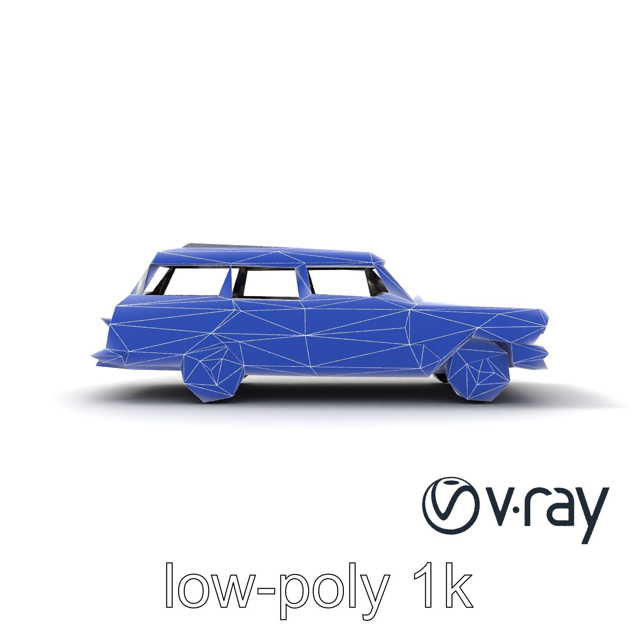 Classic Station Wagon with Woodgrain Detail model pack Low-poly 3D model_51