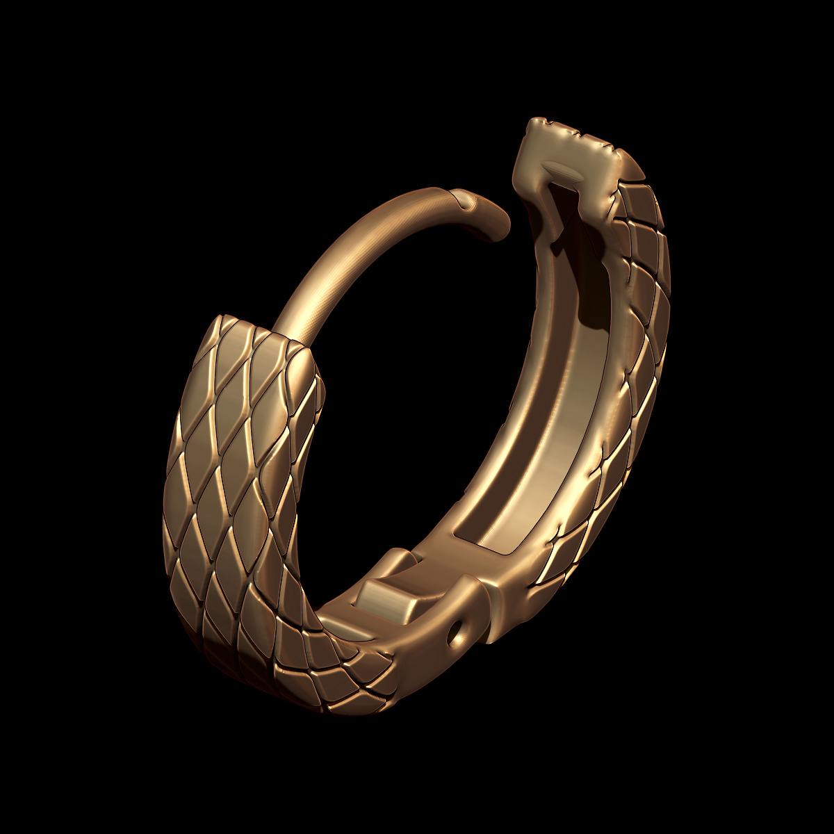 Serpent Scale Earring 3D print model_4