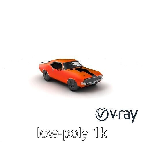 Iconic Retro Muscle Coupe model pack Low-poly 3D model