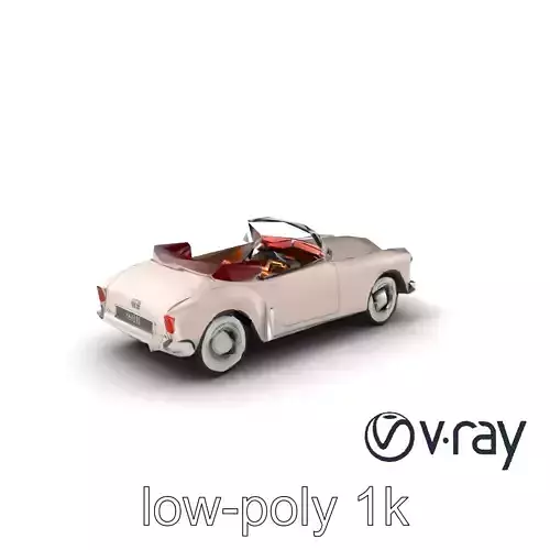 Elegant Vintage Cabriolet 3D model pack with Chrome Accents Low-poly 3D model Elegant Vintage Cabriolet 3D model pack with Chrome Accents Low-poly 3D model