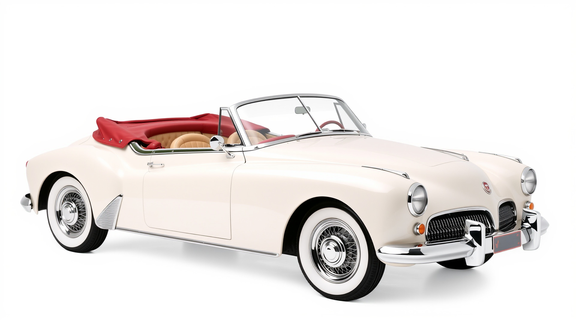 Elegant Vintage Cabriolet 3D model pack with Chrome Accents Low-poly 3D model_4
