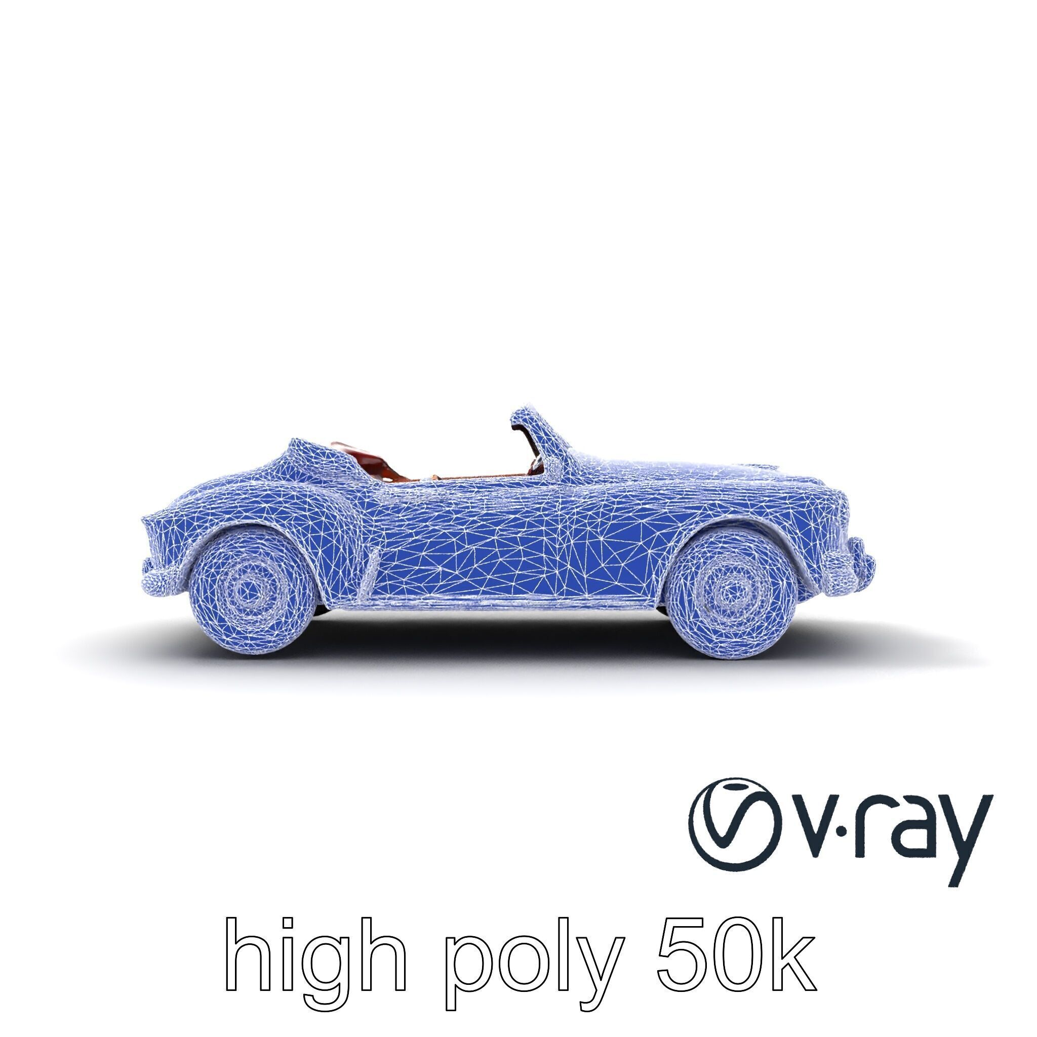 Elegant Vintage Cabriolet 3D model pack with Chrome Accents Low-poly 3D model_28