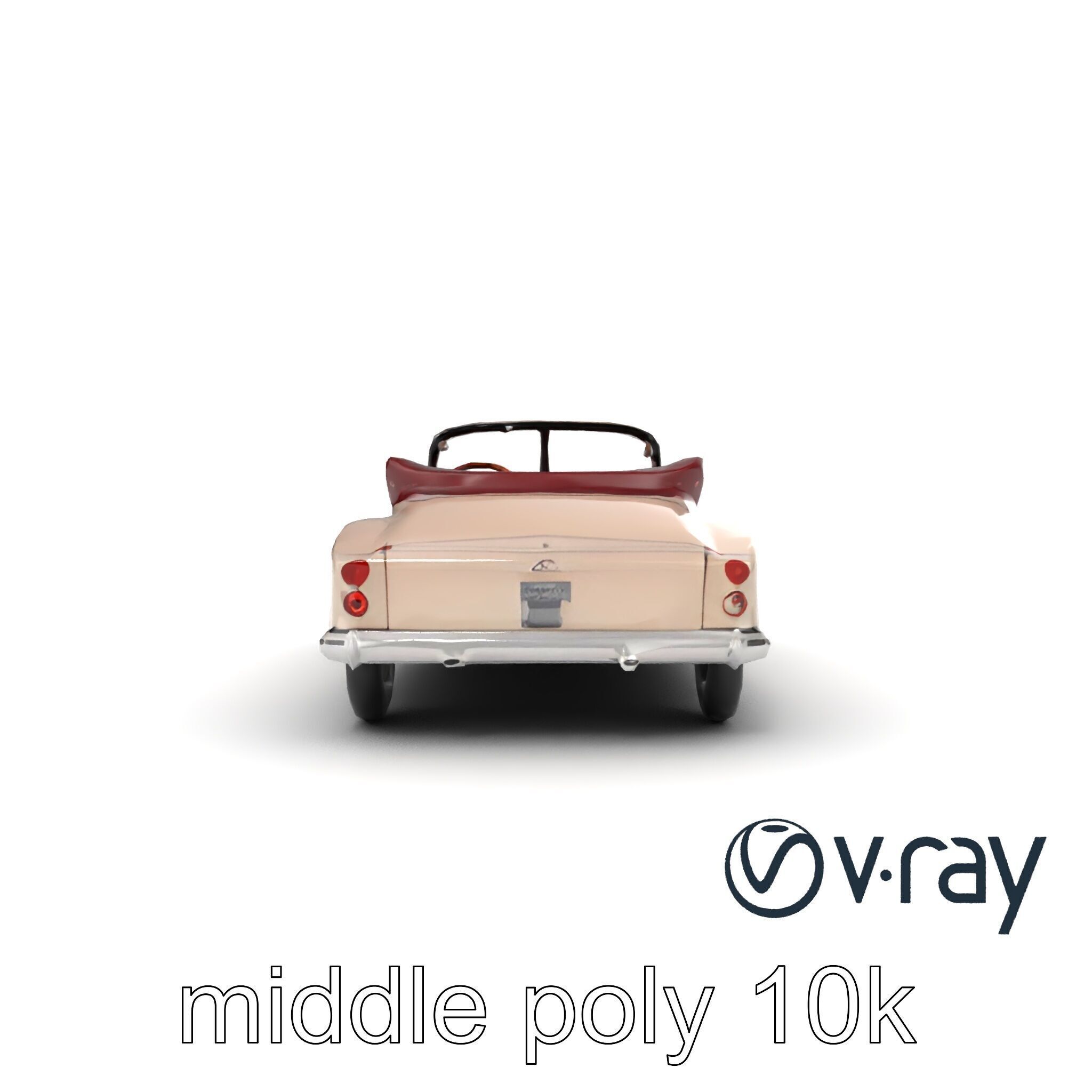 Elegant Vintage Cabriolet 3D model pack with Chrome Accents Low-poly 3D model_22