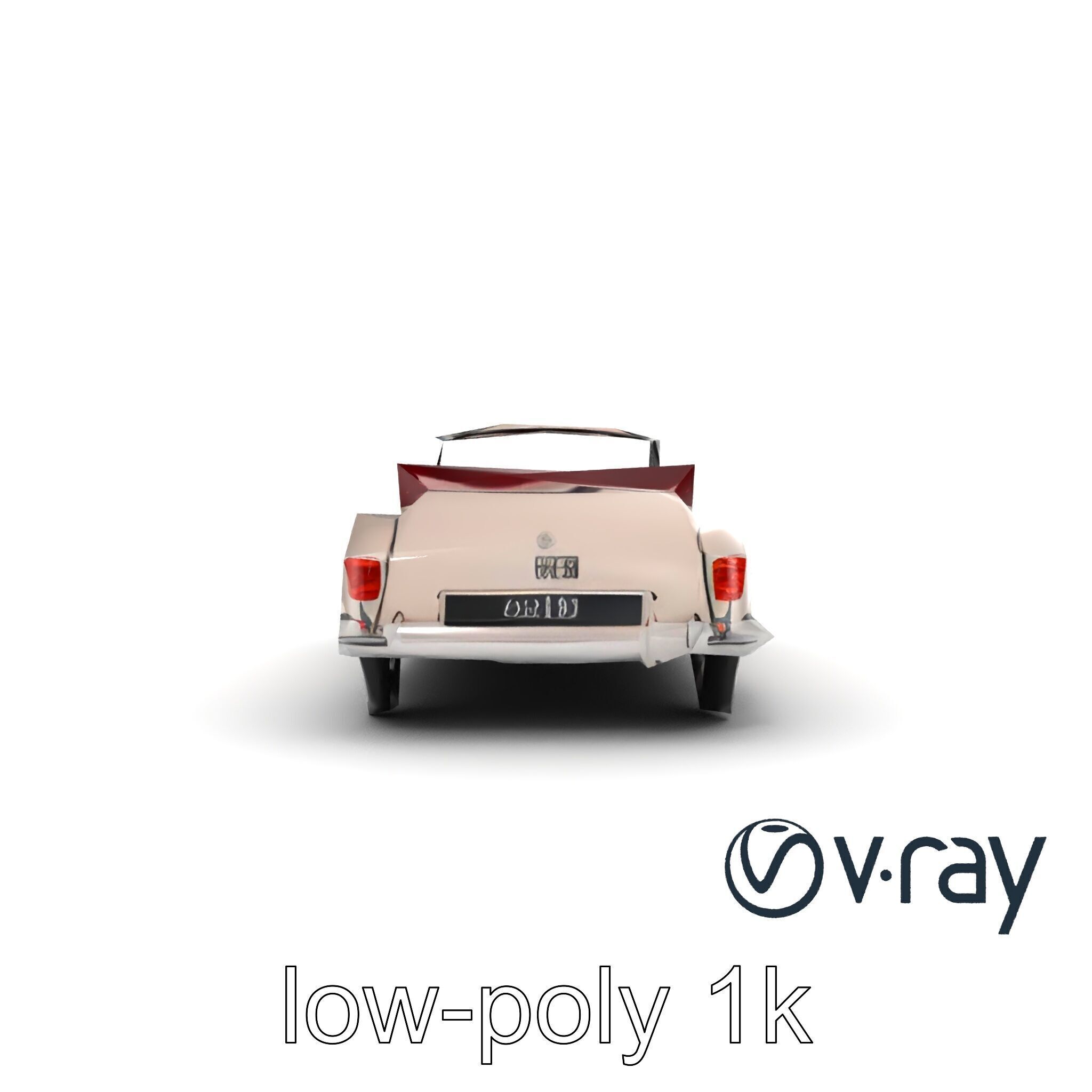 Elegant Vintage Cabriolet 3D model pack with Chrome Accents Low-poly 3D model_12