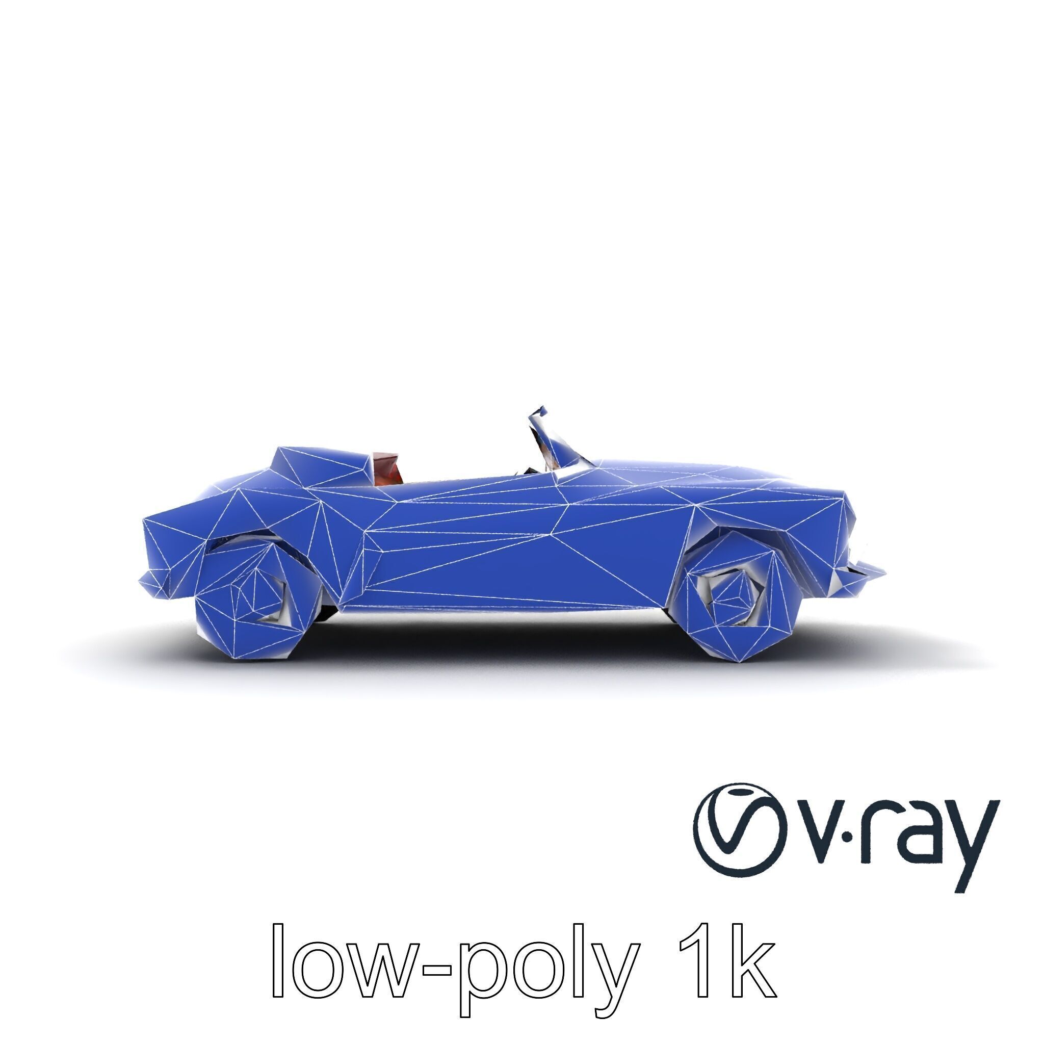 Elegant Vintage Cabriolet 3D model pack with Chrome Accents Low-poly 3D model_29