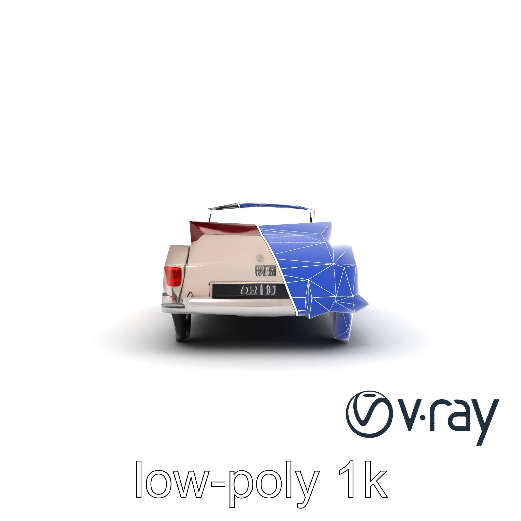 Elegant Vintage Cabriolet 3D model pack with Chrome Accents Low-poly 3D model_21