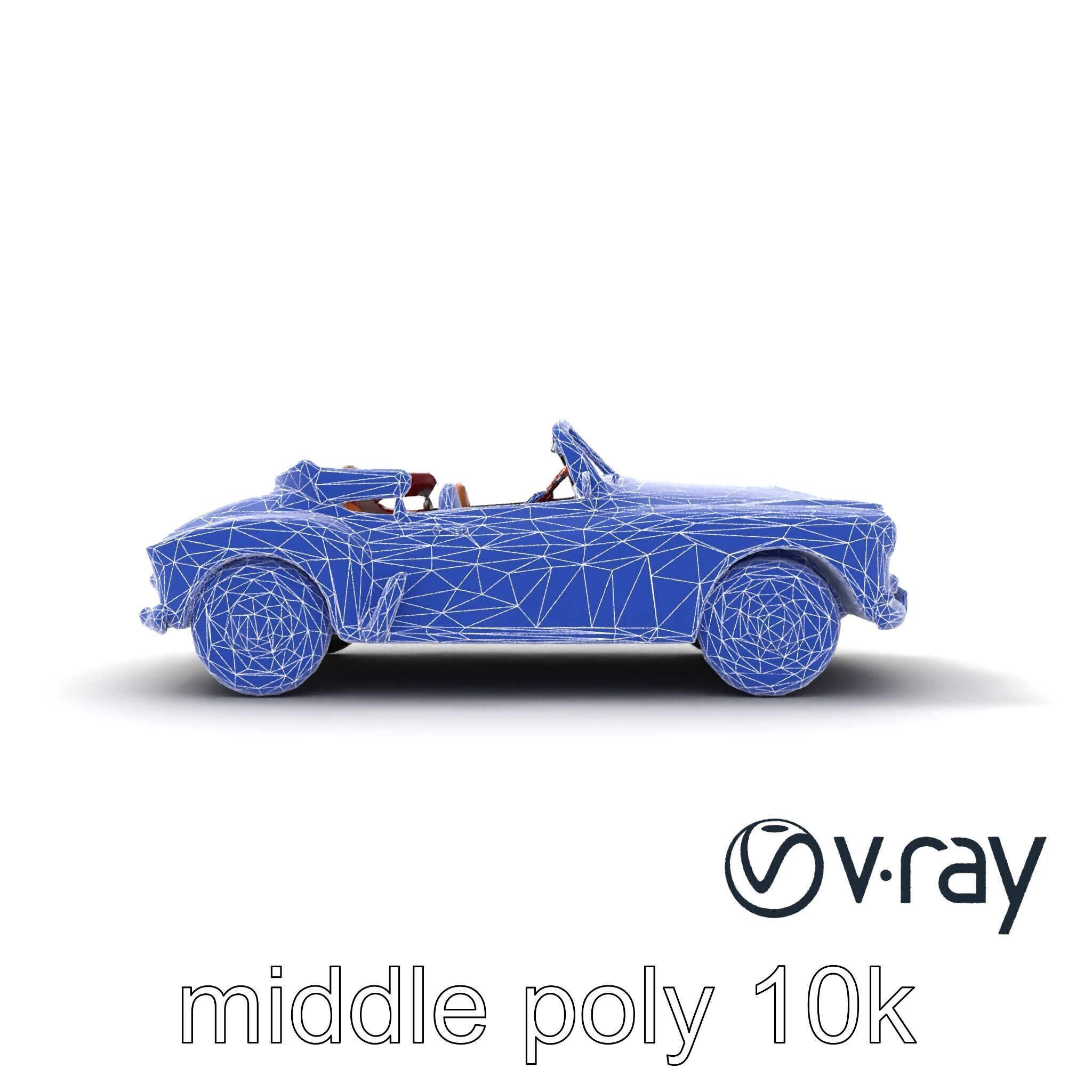 Elegant Vintage Cabriolet 3D model pack with Chrome Accents Low-poly 3D model_27