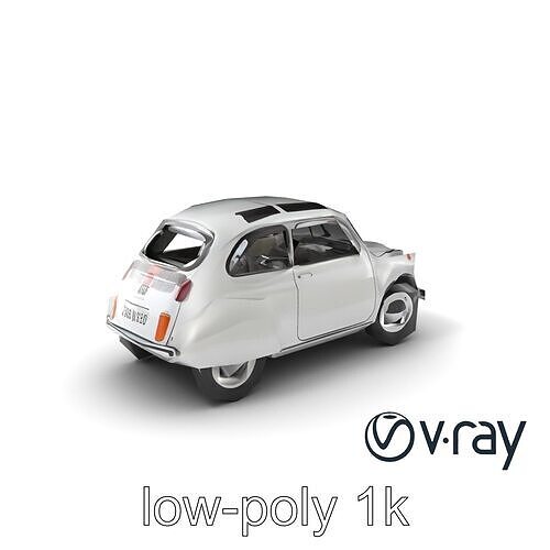 Retro Compact Car 1970s Design model pack Low-poly 3D model