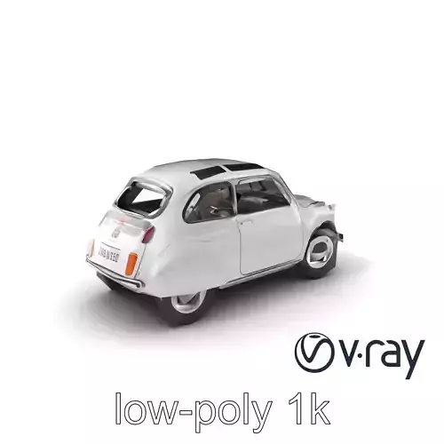 Retro Compact Car 1970s Design model pack Low-poly 3D model