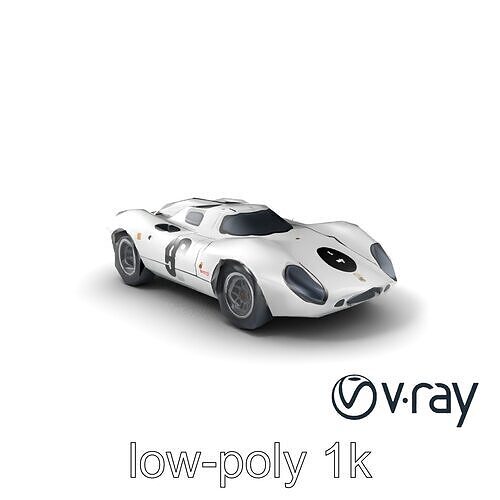 Vintage Aerodynamic Racing Car model pack Low-poly 3D model