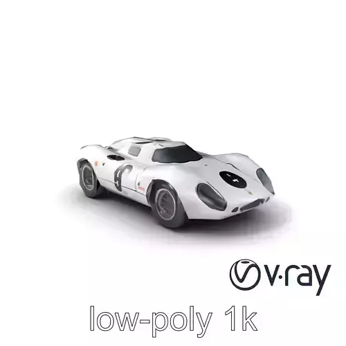 Vintage Aerodynamic Racing Car model pack Low-poly 3D model