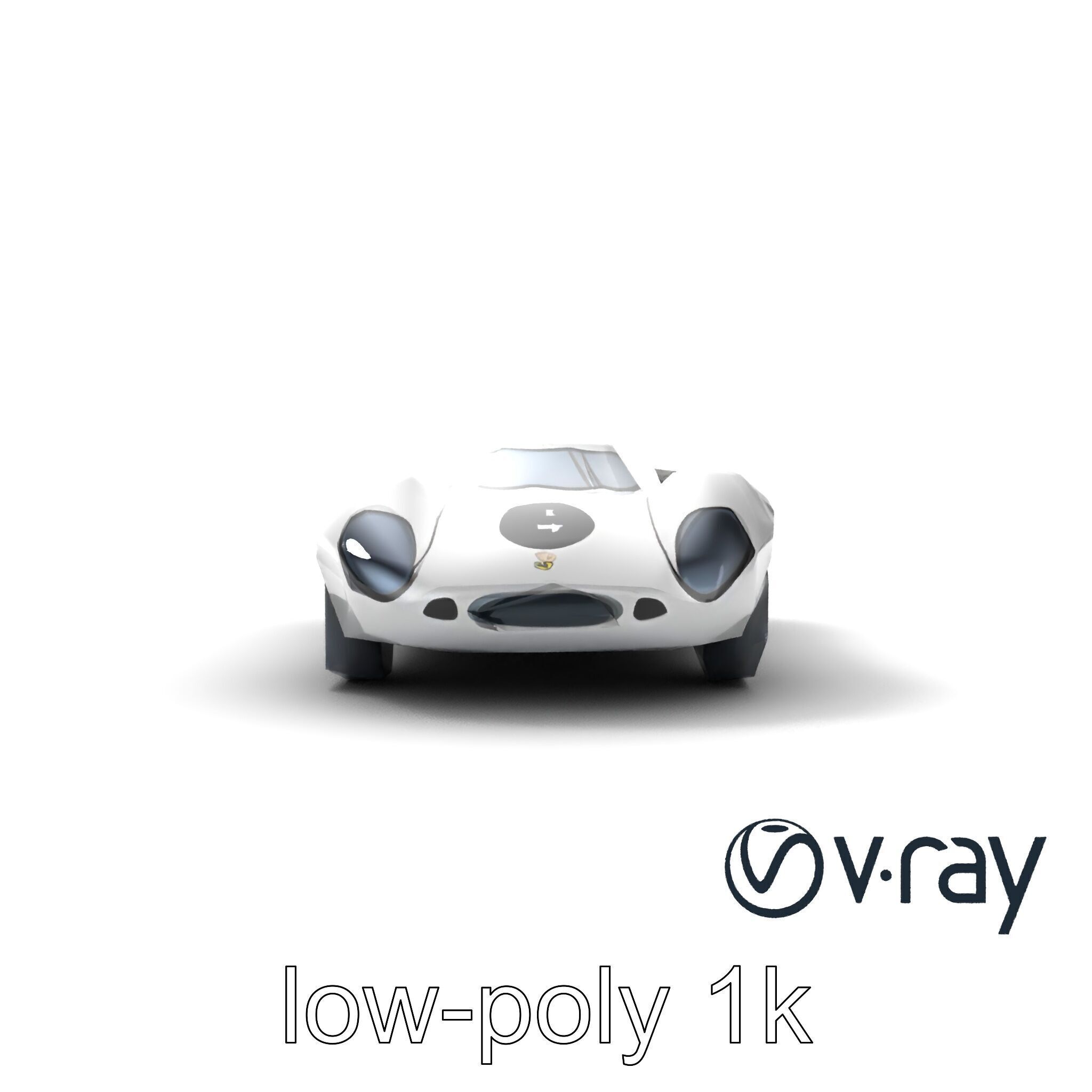 Vintage Aerodynamic Racing Car model pack Low-poly 3D model_21