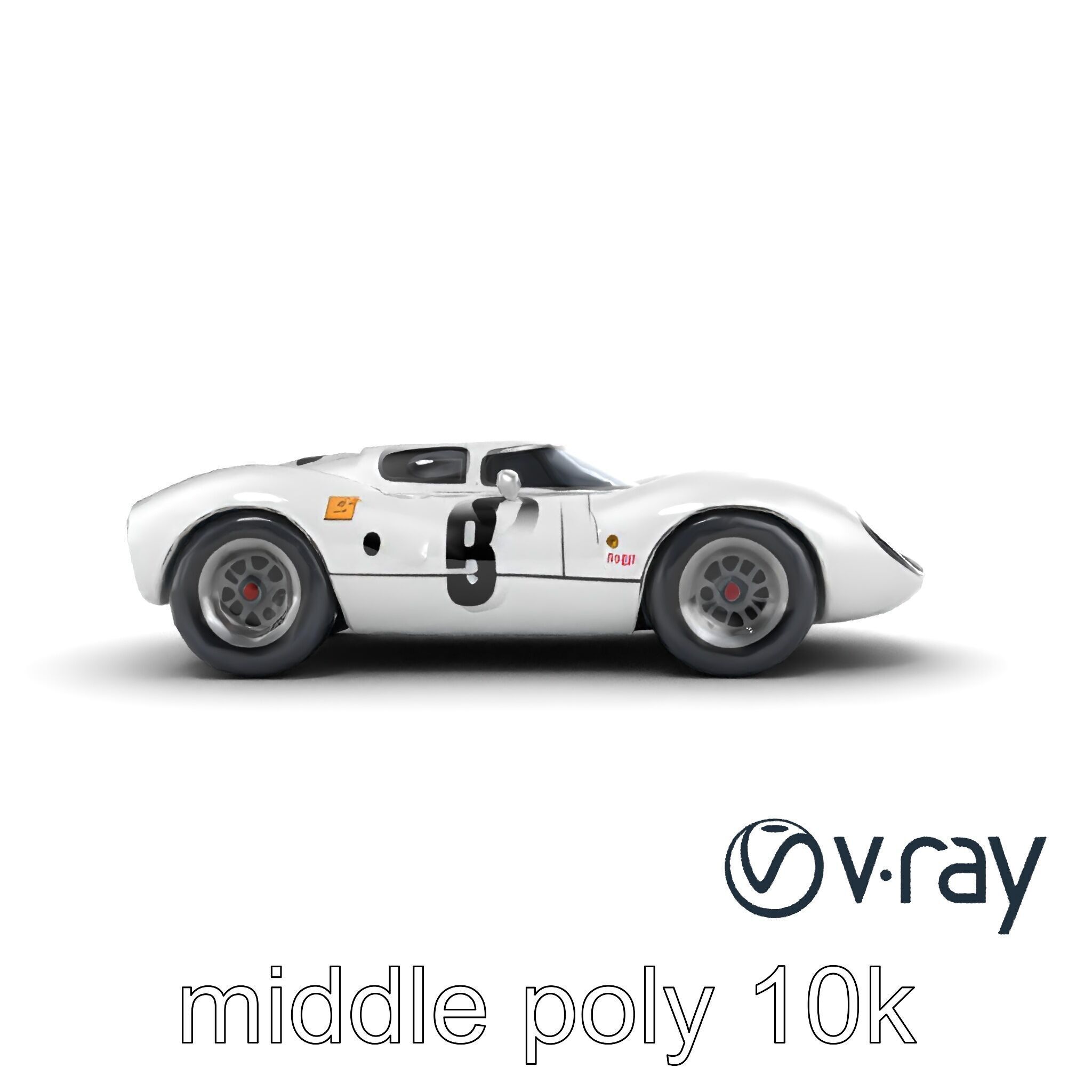 Vintage Aerodynamic Racing Car model pack Low-poly 3D model_18