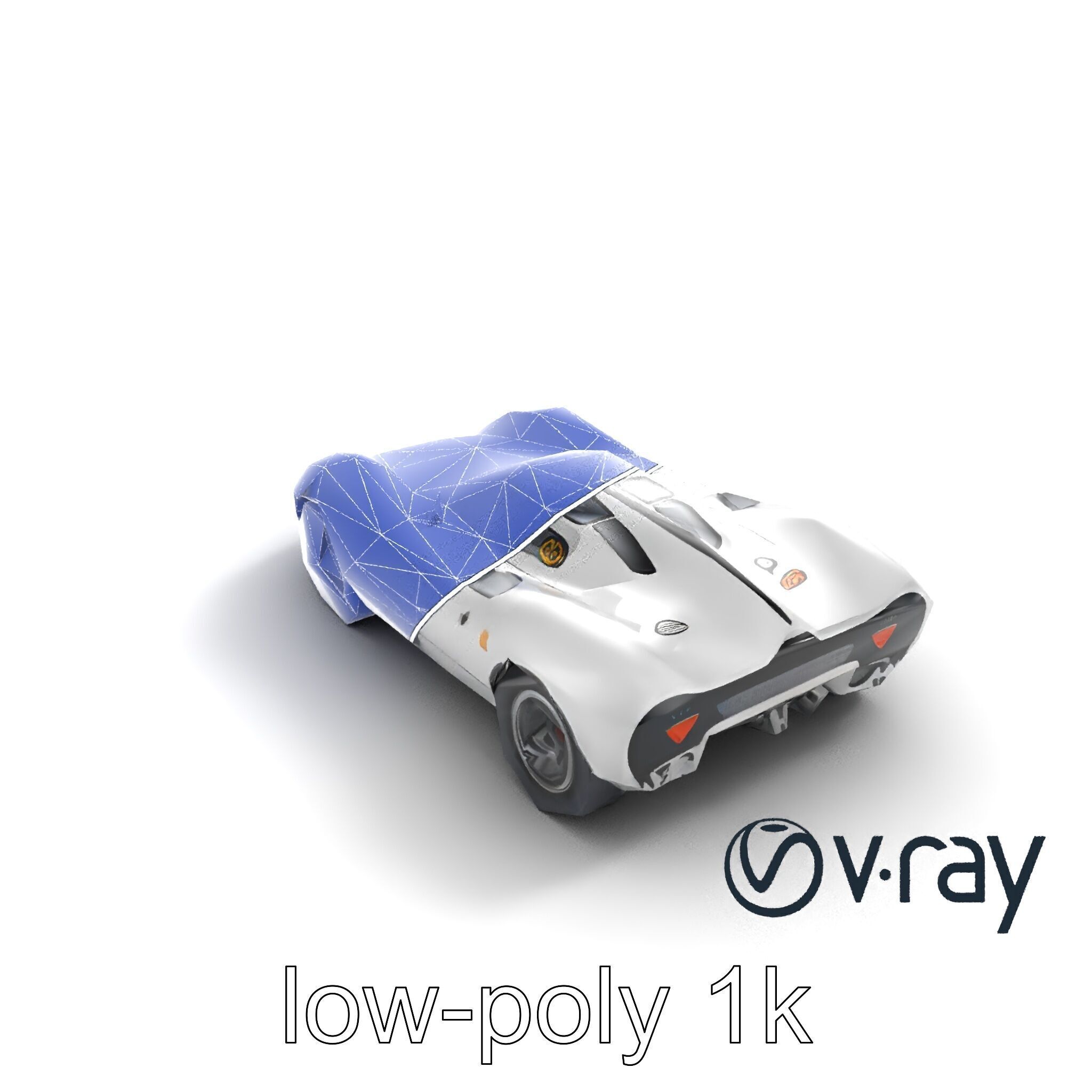 Vintage Aerodynamic Racing Car model pack Low-poly 3D model_12