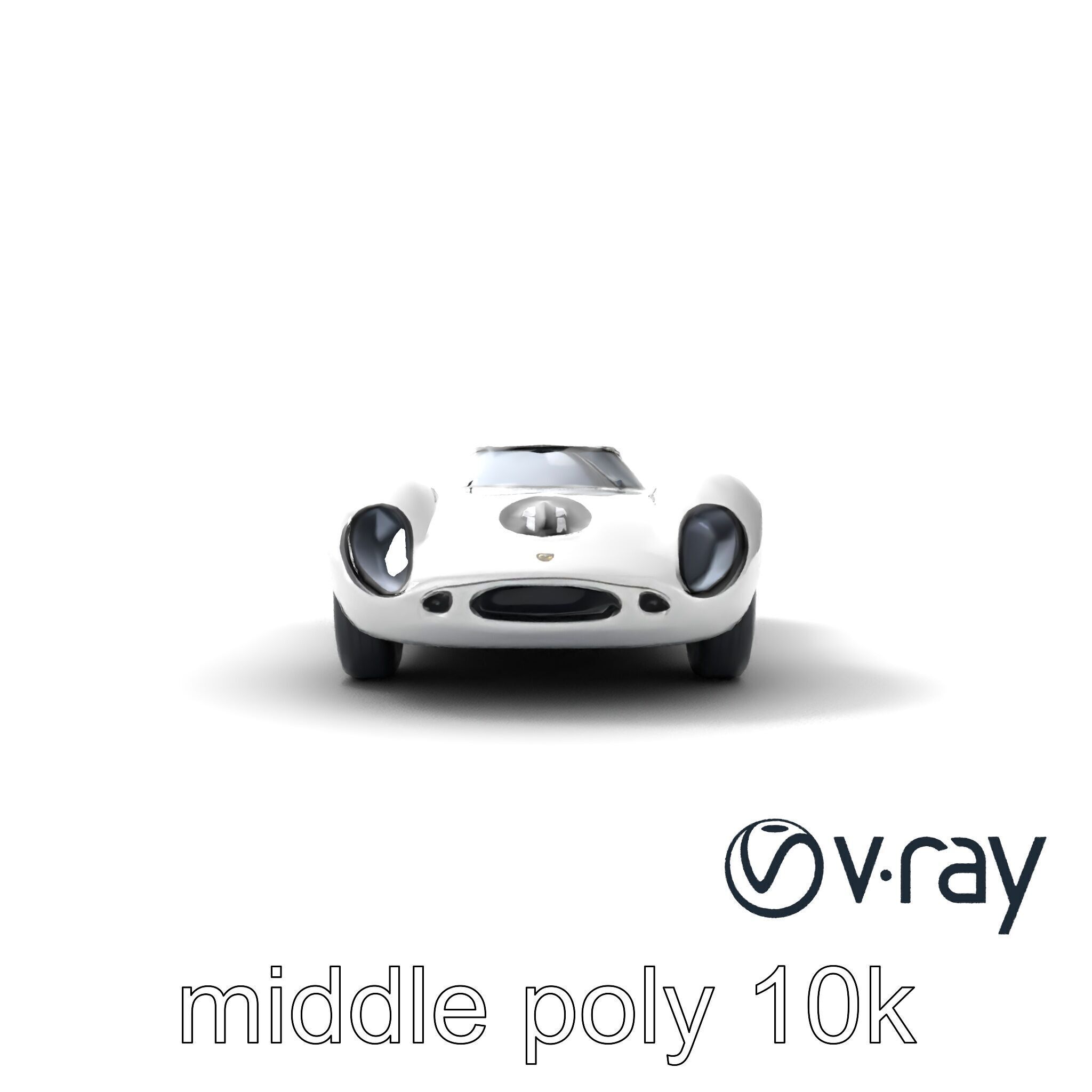 Vintage Aerodynamic Racing Car model pack Low-poly 3D model_16